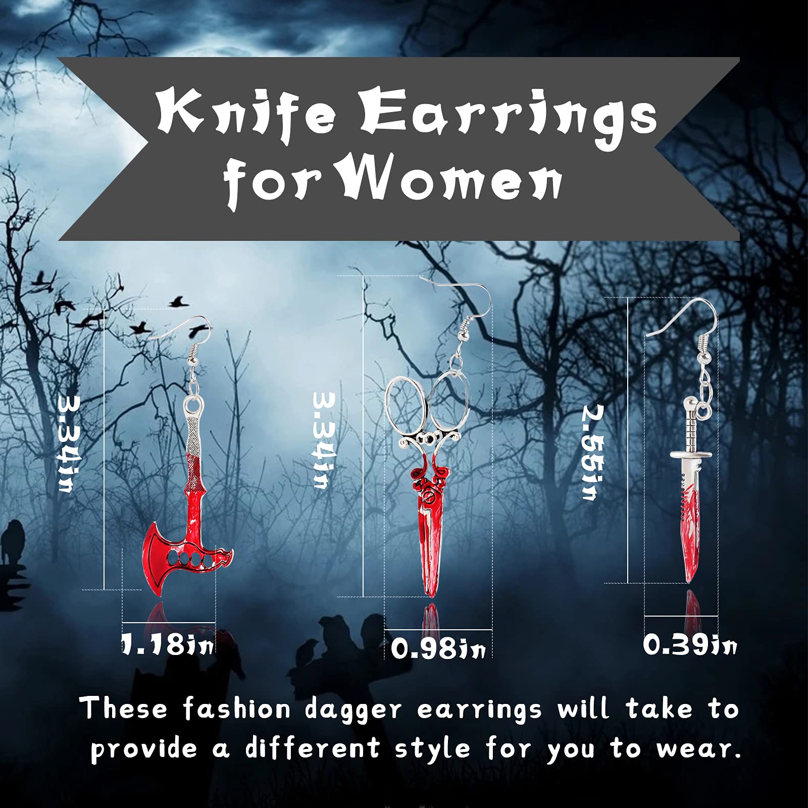 Gothic Sword Dangle Earrings for Women - Unique Punk Jewelry Gift for Goth Lovers - Perfect for Halloween, Cosplay, and Alternative Fashion