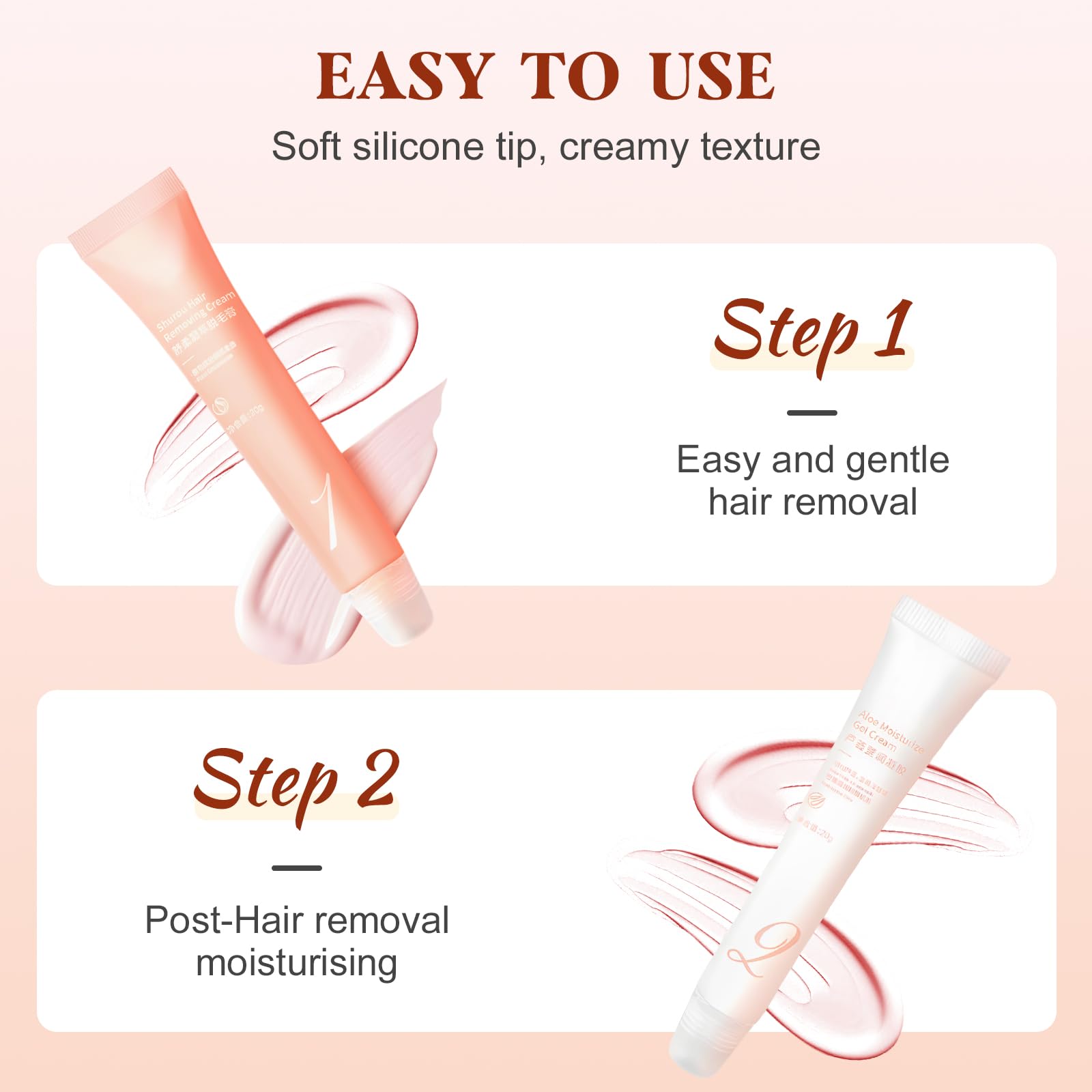 Best Facial Hair Removal Cream Kit for Women - Quick & Painless Hair Remover for Delicate Face Areas - Effective Face & Upper Lip Hair Removal - Perfect for Smooth Skin Before Makeup & Special Occasions