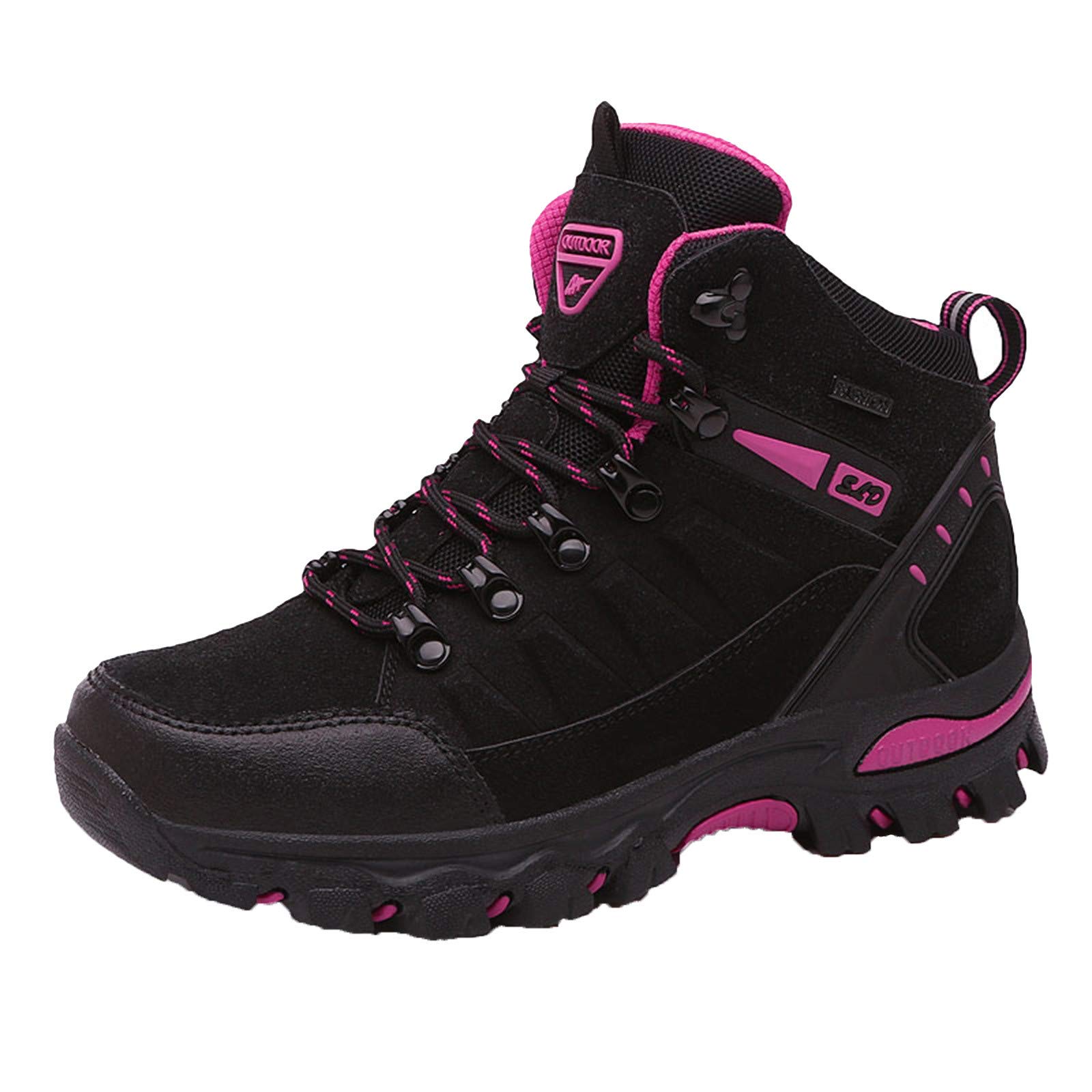 **IQYU Women's Waterproof Hiking Shoes - Non-Slip Thick Sole Trekking Shoes for Outdoor Climbing & Walking - Comfortable, Durable & Fashionable for Hiking, Camping & Travel**