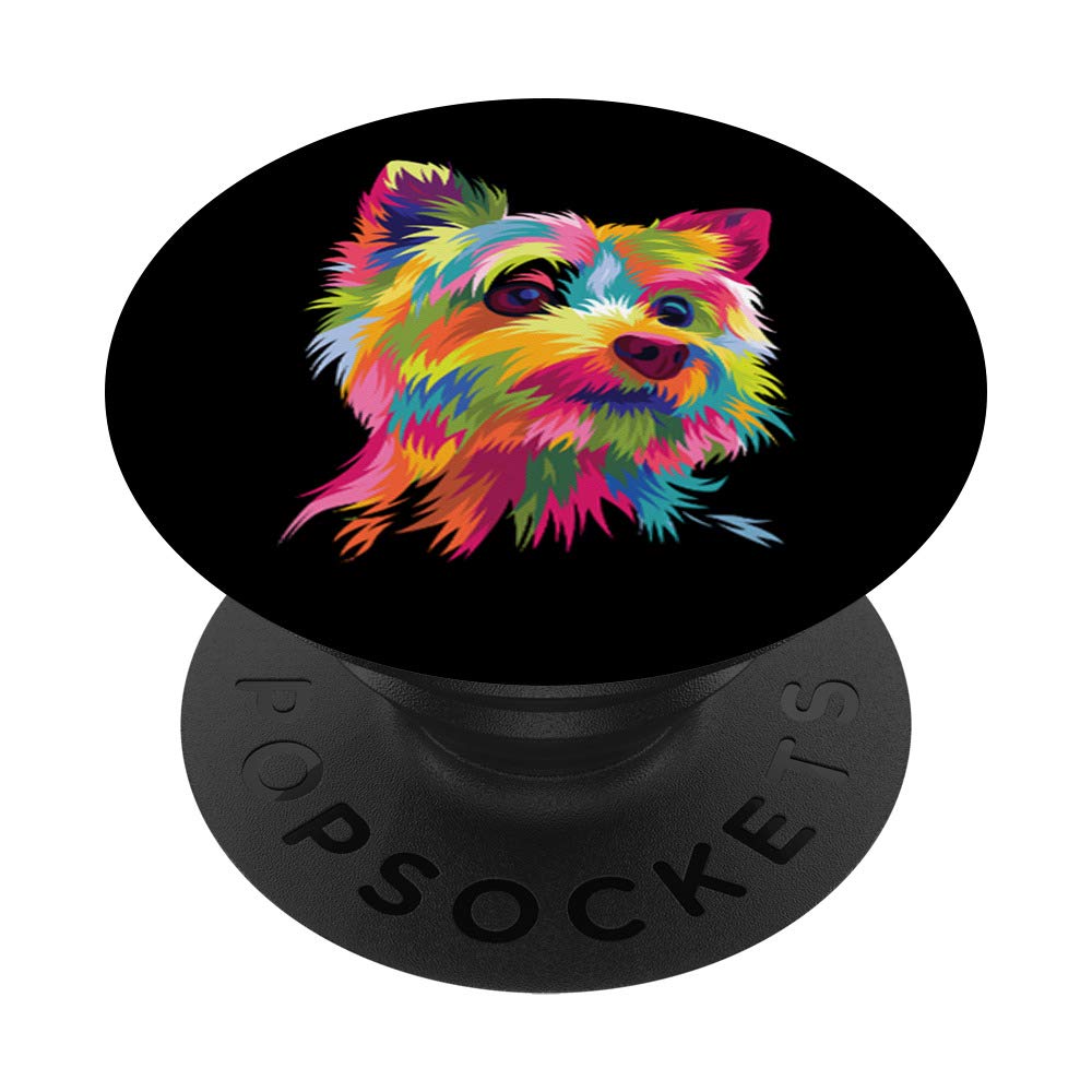 Vibrant Pop Art Yorkshire Terrier Portrait - Custom Yorkie Lover Phone Grip with Swappable PopSocket for iPhone & Samsung - Perfect Gift for Dog Lovers, Pet Owners & Yorkshire Terrier Enthusiasts