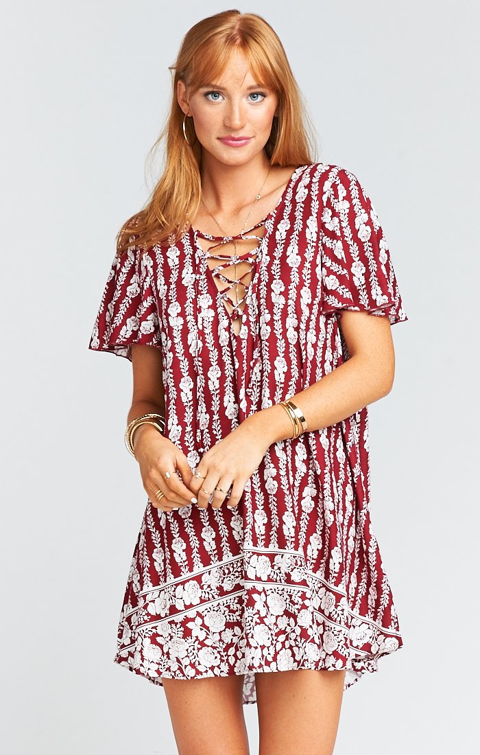 Kylie Lace Up Dress for Women - Elegant Floral Embroidery Summer Party Cocktail Dress | Perfect for Weddings, Date Nights & Special Occasions