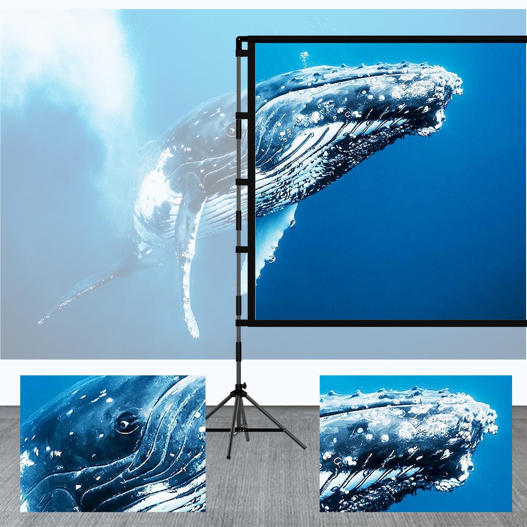 120 Inch Lejiada Portable Projector Screen with Stand - Foldable Movie Screen for Indoor & Outdoor Use - Home Theater, Backyard Cinema, Parties & Events - Includes Carry Bag for Easy Transport