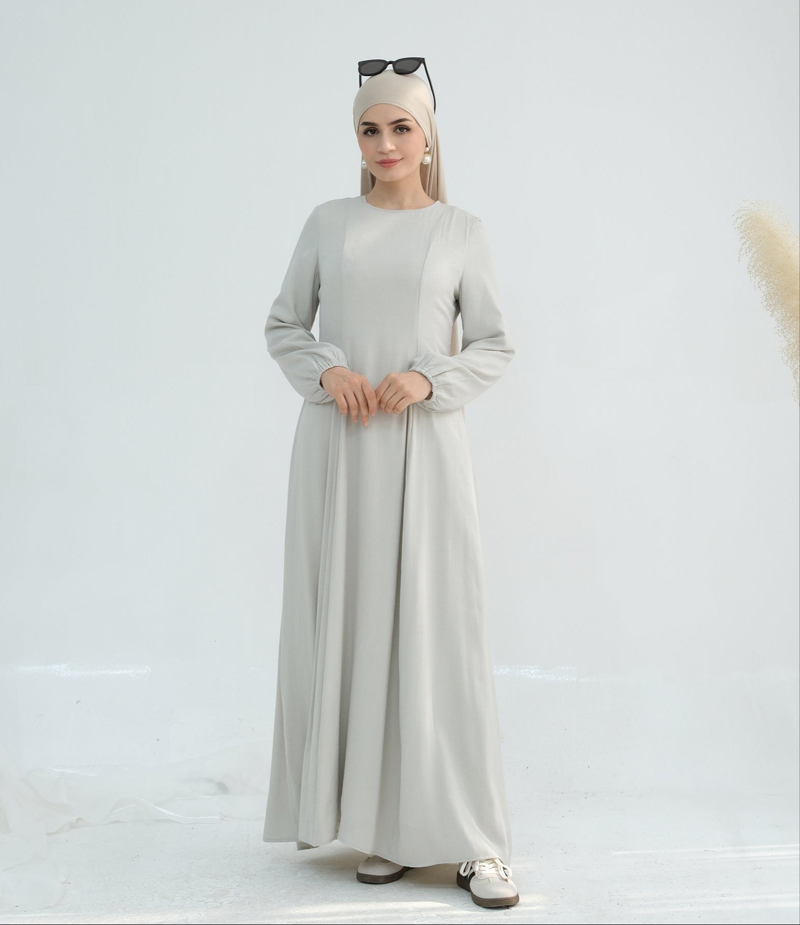Isabella Maxi Dress for Women - Elegant Long Flowy Summer Dress in Dove Gray | Perfect for Beach, Wedding & Casual Outings