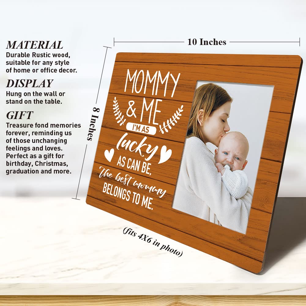 Mommy & Me Picture Frame - 'I'm Lucky as Can Be The Best Mommy Belongs to Me' - Heartfelt New Mom Gift for Baby Showers, Newborns & First-Time Moms - Perfect for Nursery Decor, Mother's Day & Family Keepsakes
