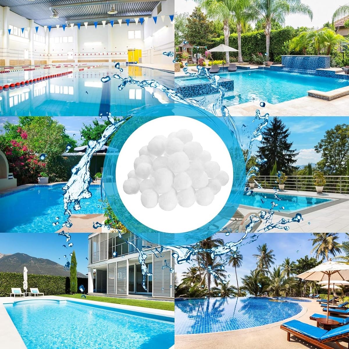 Pool Filter Balls 300g - Replace 10kg Filter Sand, Compatible with Sand Filter Systems for Swimming Pools, Aquariums & Pool Accessories | Improves Water Clarity & Reduces Maintenance