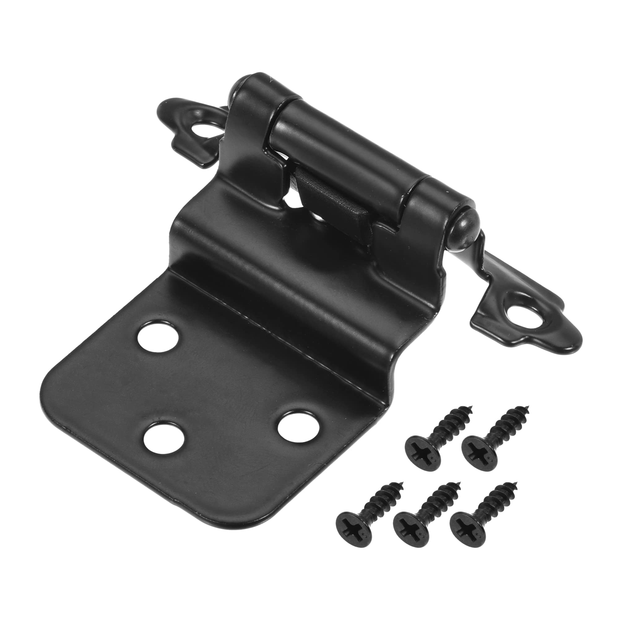 uxcell 3/8 Inch Inset Cabinet Hinges - Self Closing 2.76 Inch Cupboard Closet Door Hinges with Screws (Black, 8Pcs) - Perfect for Kitchen Cabinets, Wardrobes & Furniture Installation