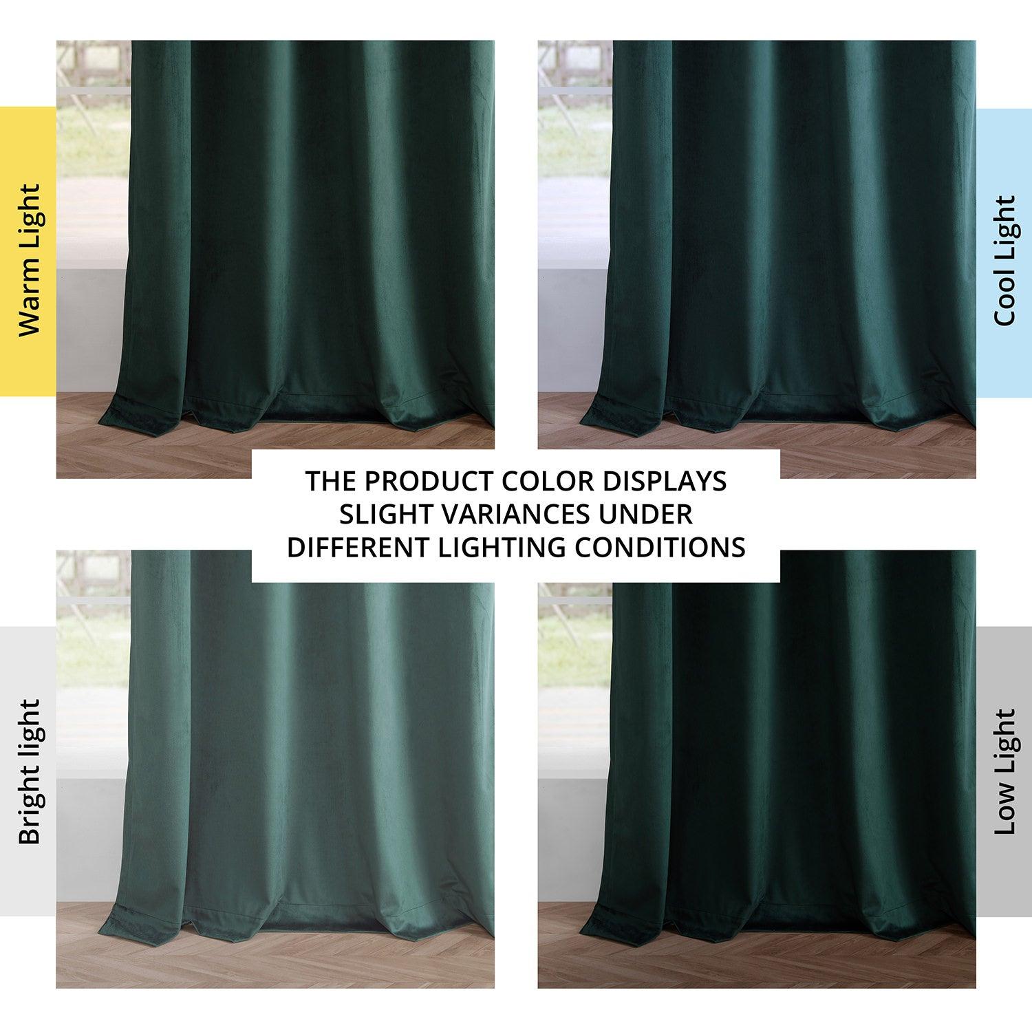 Deep Green Grommet Simply Velvet Blackout Curtains Pair (2 Panels) - Thermal Insulated Window Drapes for Bedroom, Living Room & Home Theater