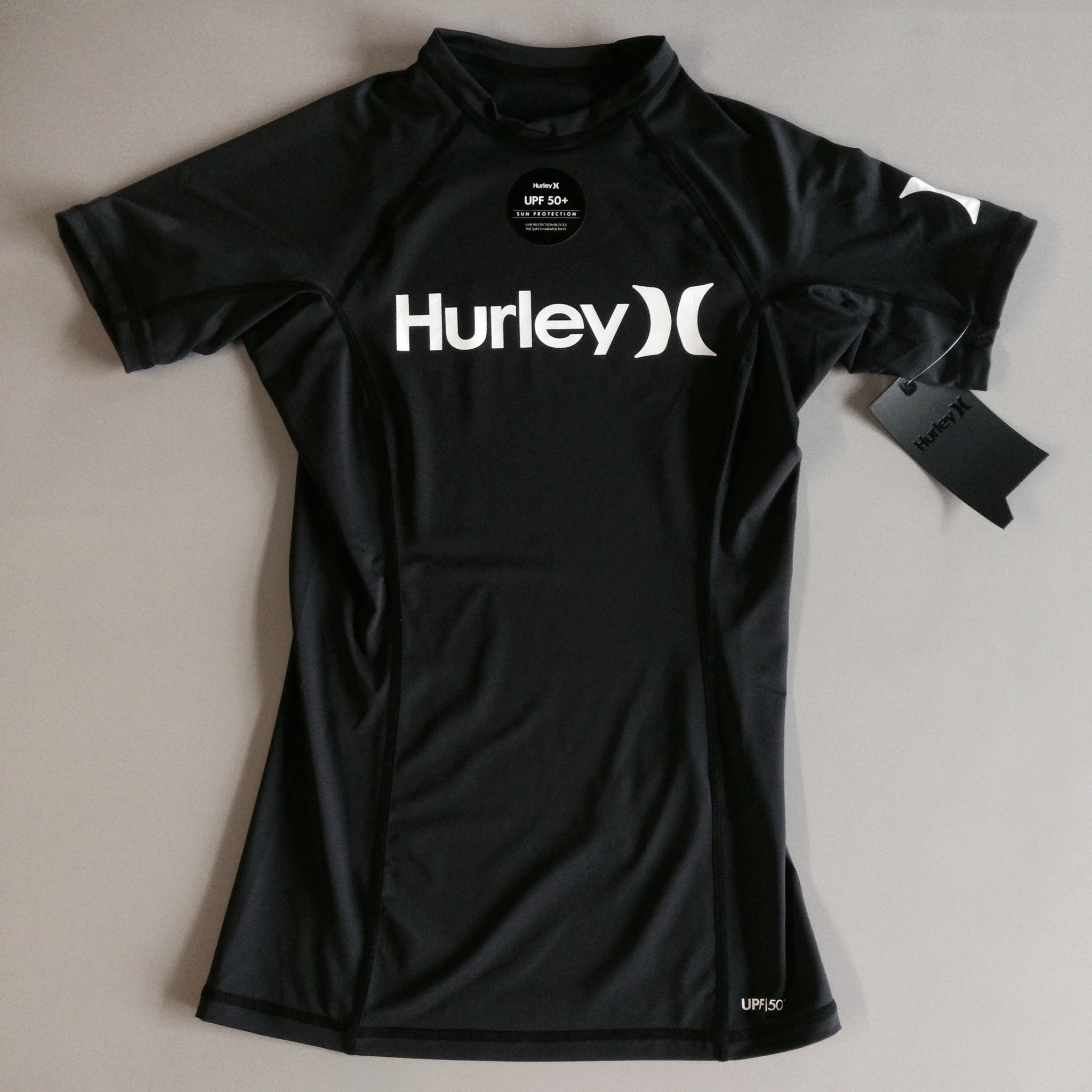 Hurley Women's O&O Short Sleeve Rashguard UPF 50+ Sun Protection - Perfect for Surfing, Swimming & Beach Activities