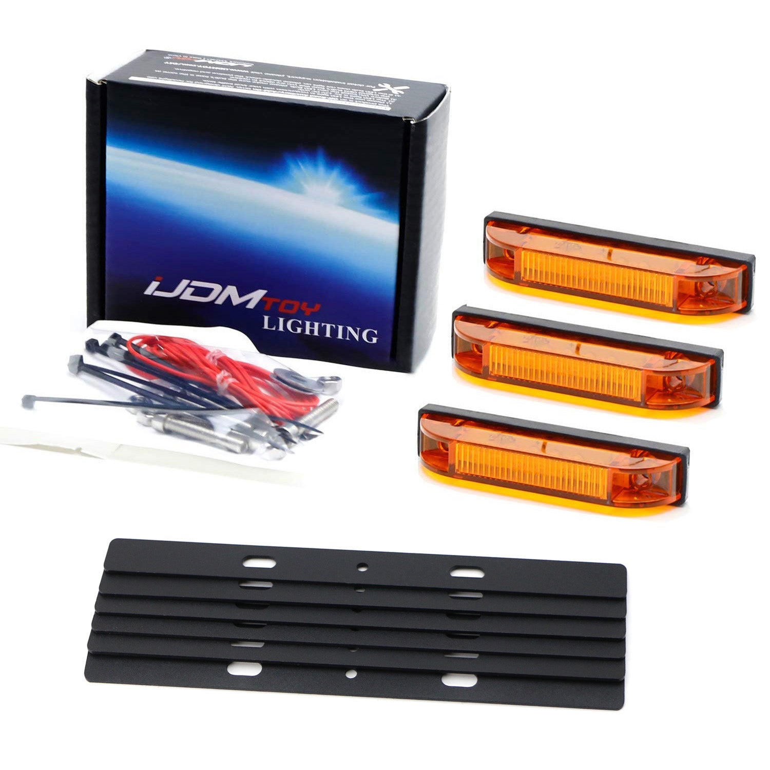 3PCS Amber LED Grille Lights with Bracket for 2019+ Chevy Silverado 1500 2500 3500 - Off-Road Truck Accessories & Night Driving Safety Lights