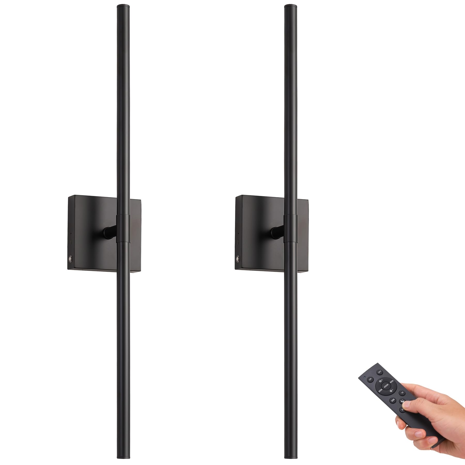 Battery Operated LED Wall Sconces Set of 2 - 25