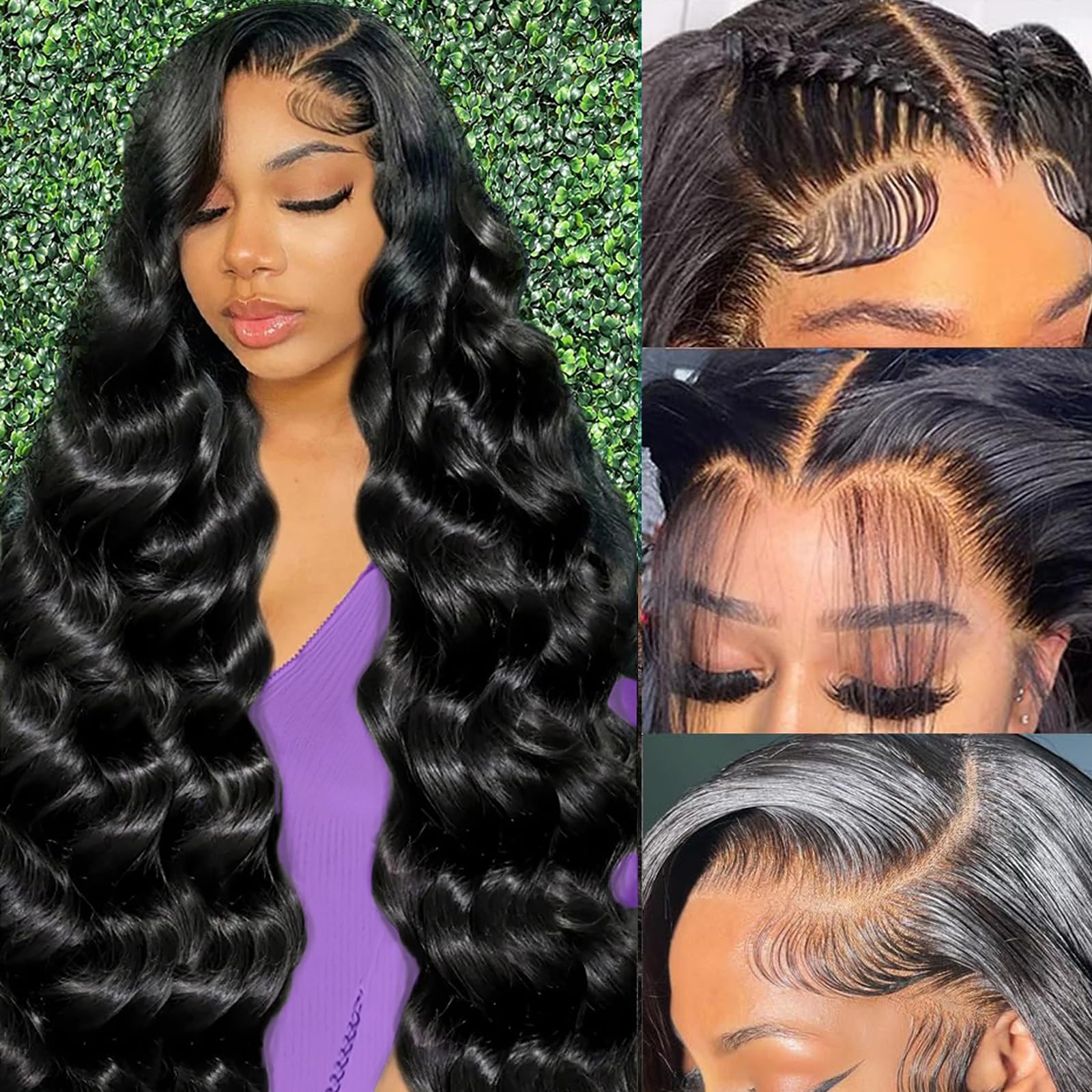 30 Inch Body Wave Lace Front Wigs Human Hair - Pre Plucked HD Lace Frontal Glueless Wig 180 Density 13x4 Lace Front Wig with Baby Hair - Natural Black Human Hair Wig for Women | Perfect for Daily Wear, Cosplay, Parties & Special Occasions