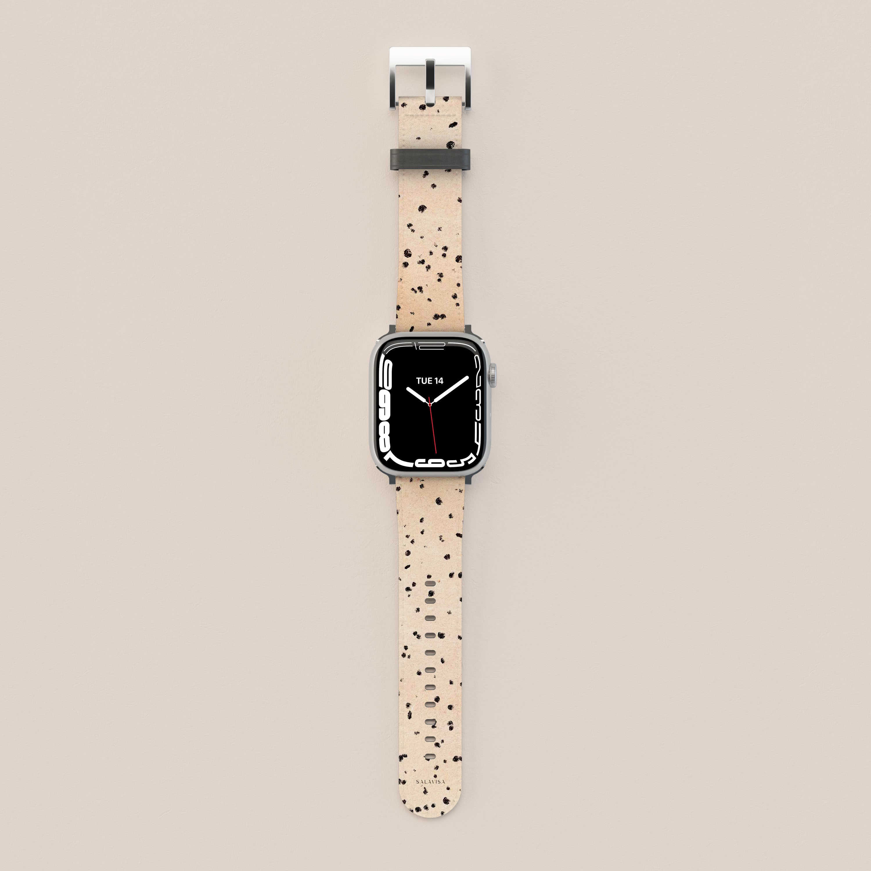 Cute Creme Dots Apple Watch Band for Women - Soft Silicone Replacement Strap Compatible with Apple Watch Series 9/8/7/6/SE/5/4/3/2/1 - Perfect for Workouts, Running & Everyday Fashion Accessory