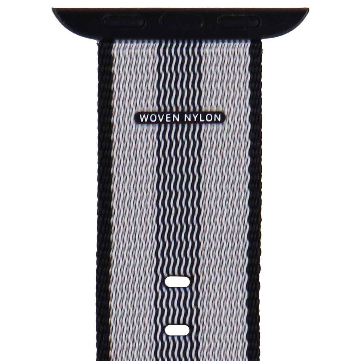 Apple 38mm Woven Nylon Strap - Compatible with 38mm & 40mm Apple Watch - Black & Gray Stripe Band - Perfect for Workouts, Running & Everyday Wear