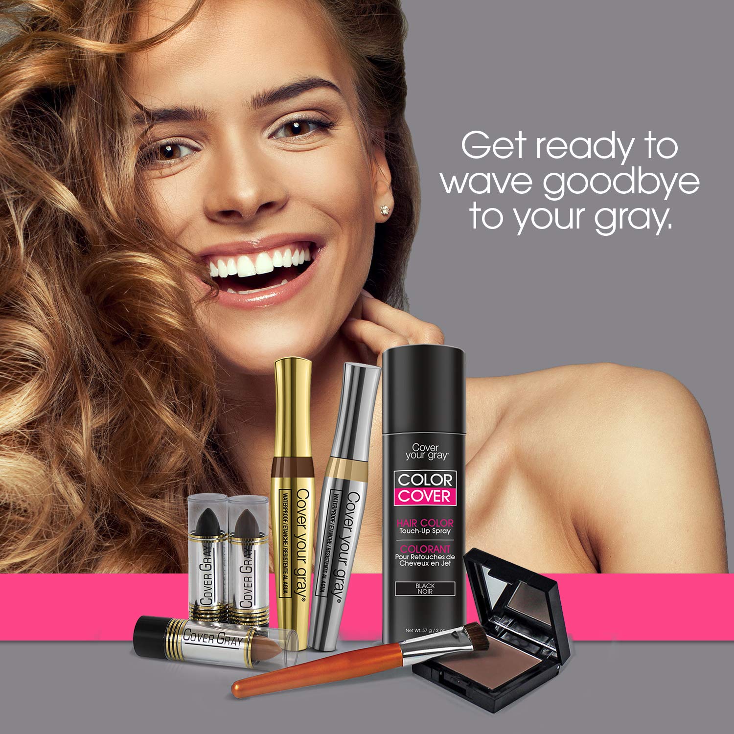 Dark Brown Cover Your Gray Fill In Powder - Quick & Easy Root Touch Up for Natural-Looking Hair - Perfect for Home Use, Travel & Everyday Styling