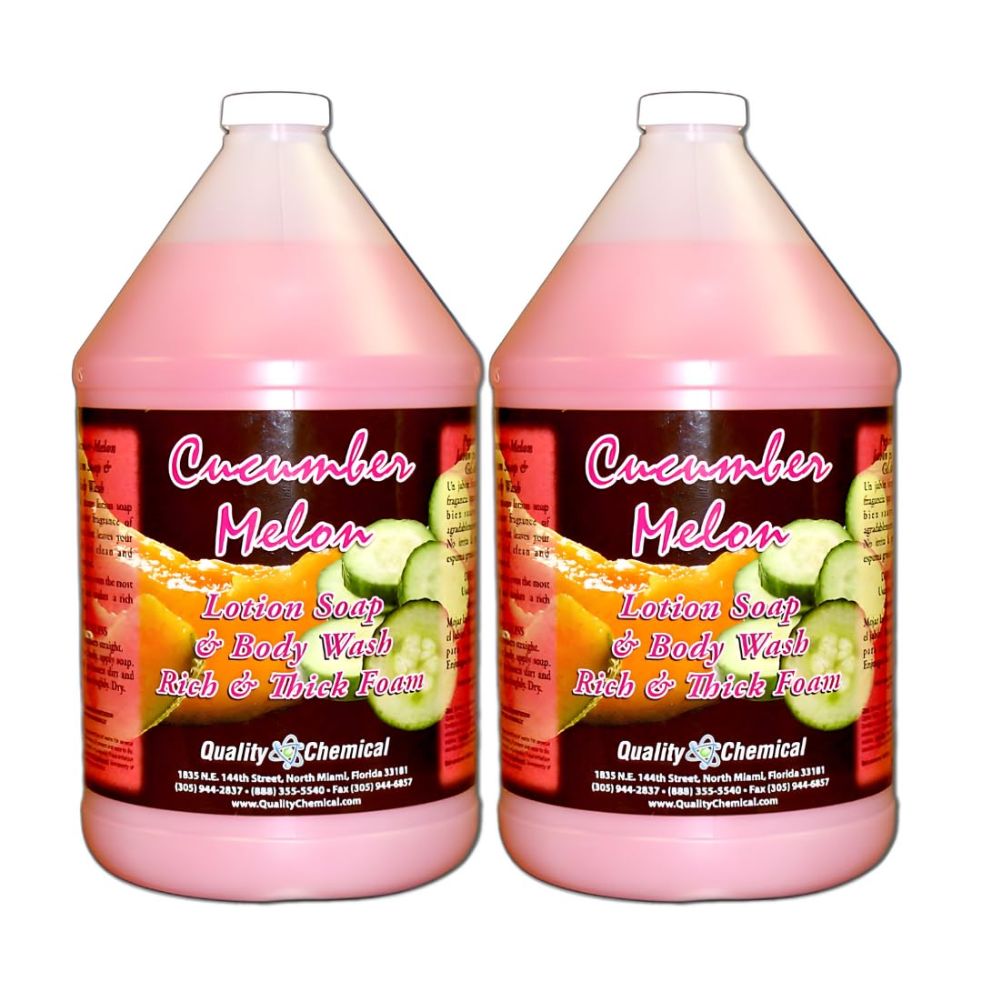 Premium Cucumber Melon Hand Soap & Body Wash - 128 oz (Pack of 2) - Moisturizing Liquid Soap with Natural Fragrance for Home, Kitchen & Bathroom Use