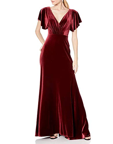 Elegant Velvet V-Neck Bridesmaid Dress for Women - A-Line Short Sleeve Prom Gown LNL011 | Perfect for Weddings, Parties & Special Occasions