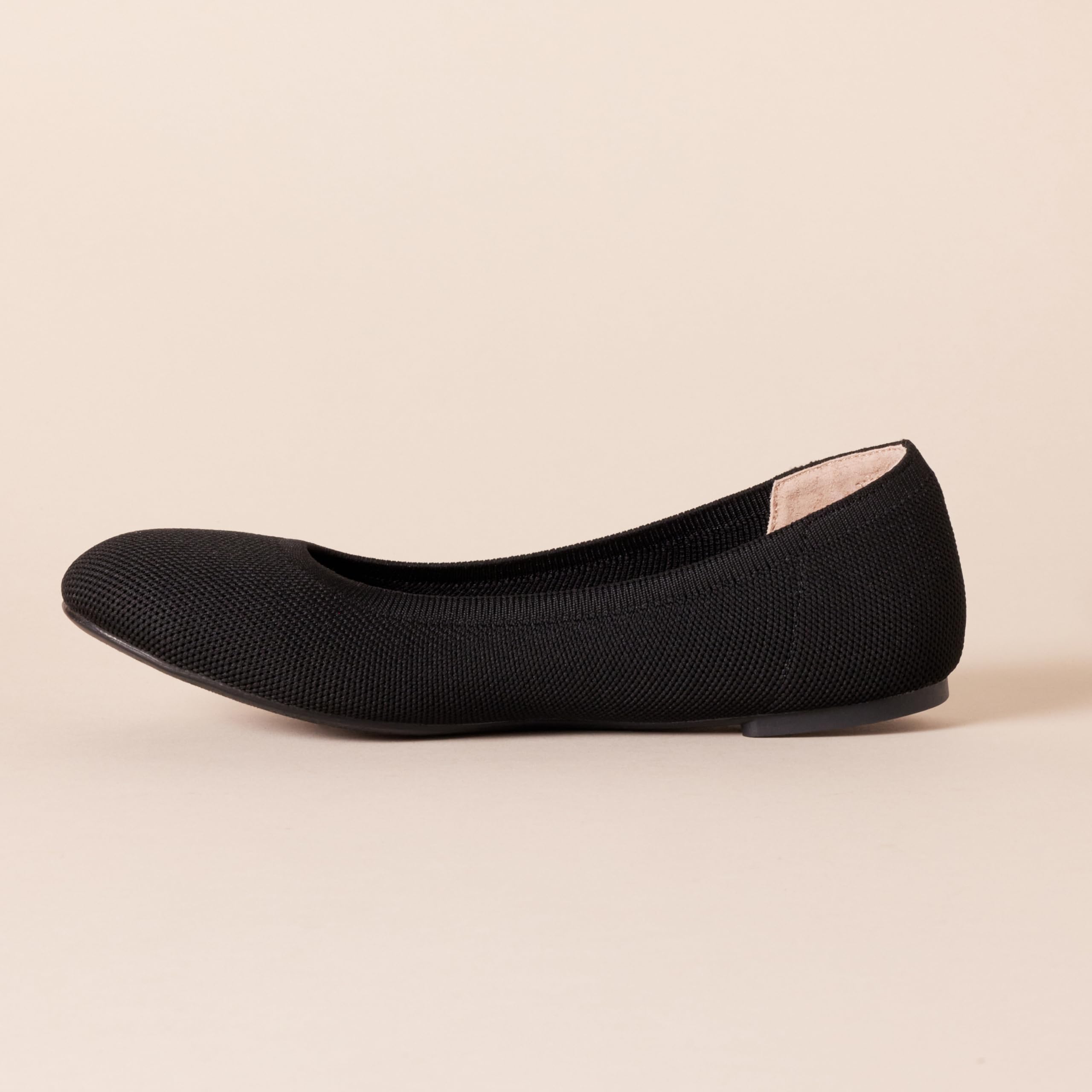 Amazon Essentials Women's Comfortable Knit Ballet Flats - Lightweight Slip-On Shoes for Work, Travel & Casual Wear