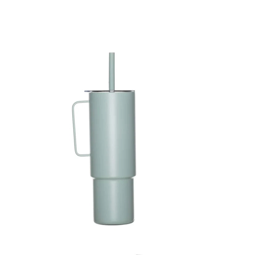 MiiR All Day Straw Cup 32oz Insulated Stainless Steel Water Bottle - Sagebrush Green | Leakproof, BPA-Free | Perfect for Hiking, Gym & Outdoor Adventures