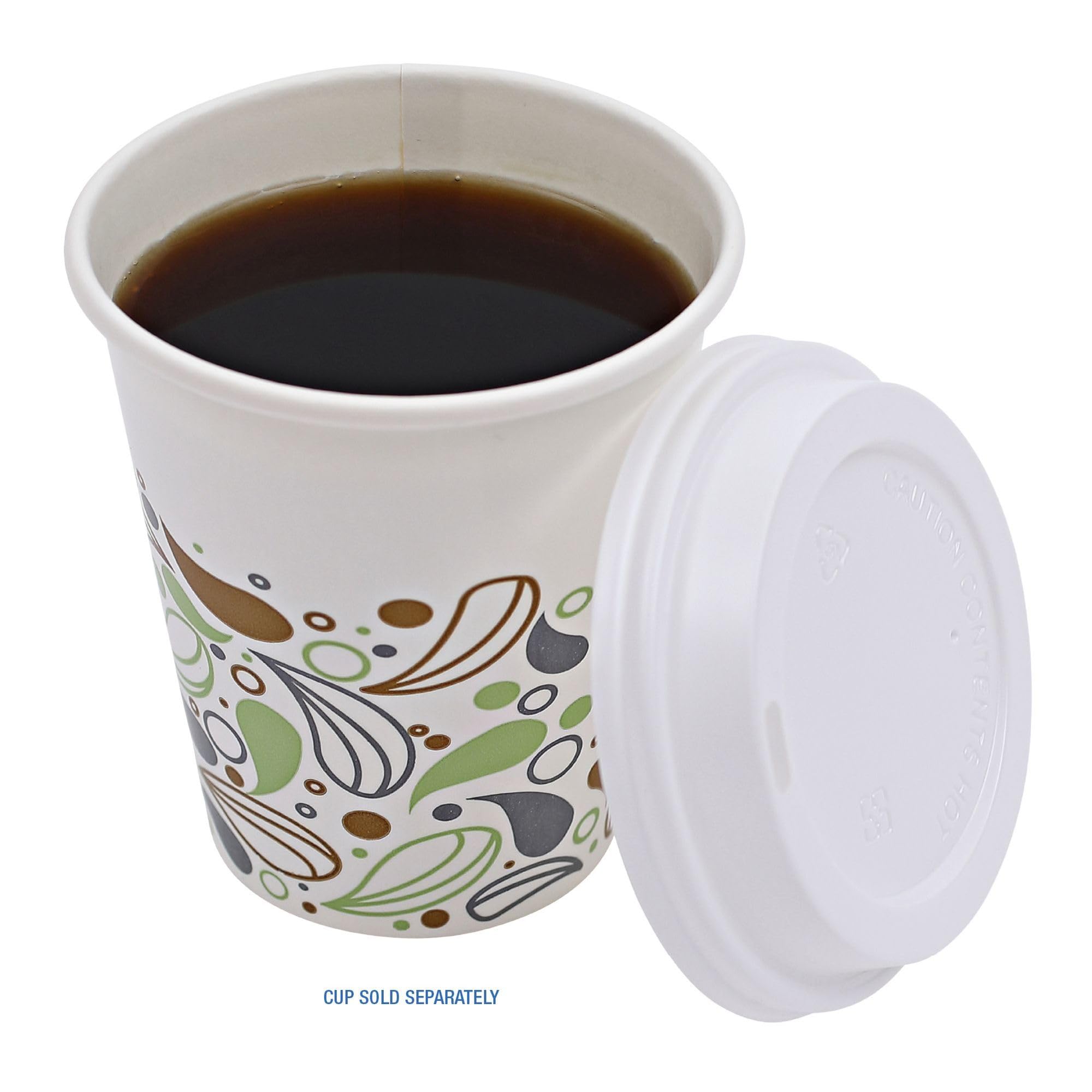 Boardwalk Deerfield Hot Cup Lids - Fits 10oz to 20oz Cups - White Plastic Disposable Lids (50/Pack, 20 Packs/Carton) - Perfect for Coffee Shops, Restaurants & Takeout Services