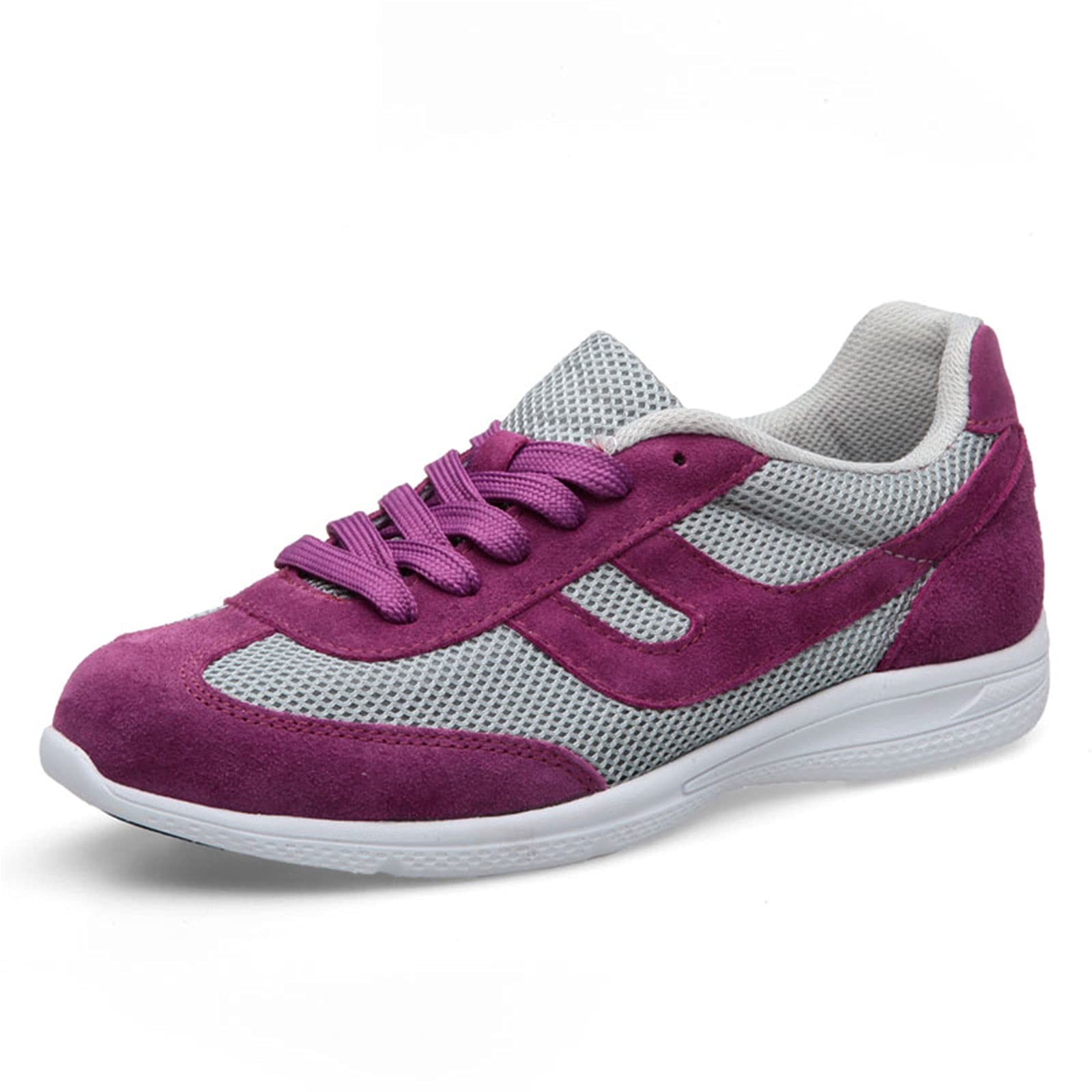 **Women's Comfortable Diabetic & Edema Shoes - Wide Fit Lace-Up Sneakers for Walking, Running & Hallux Valgus Relief (Red, Size 7.5) - Ideal for Daily Wear, Exercise & Foot Care**