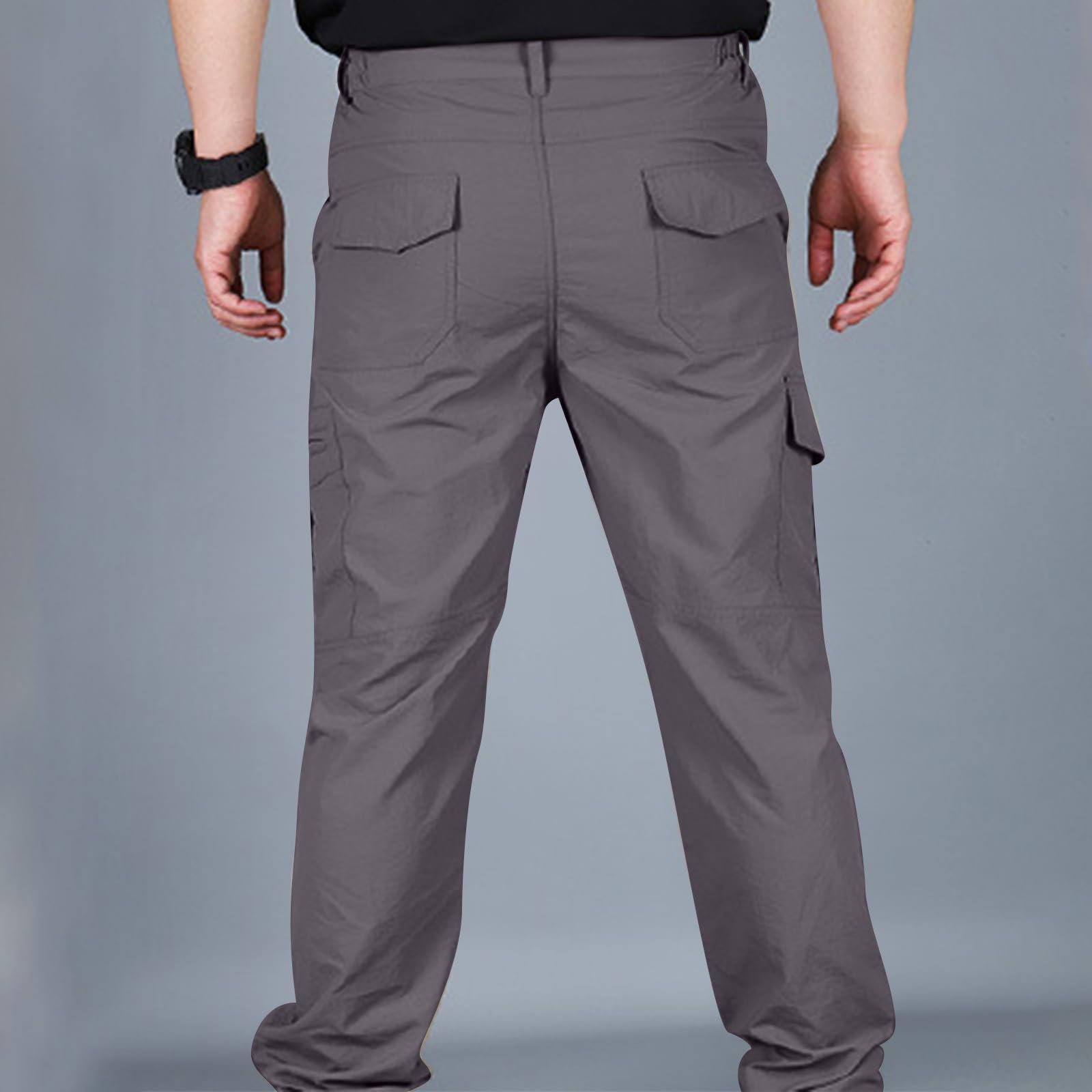 Men's Lightweight Hiking Cargo Pants with Multi-Pockets for Outdoor Travel