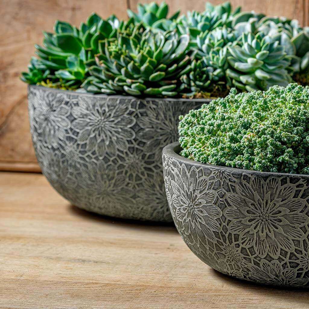 Campania International Chrysanthemum Bowl Set - Coal Black Ceramic Serving Bowl for Soup, Salad, Pasta | Elegant Dining & Home Decor