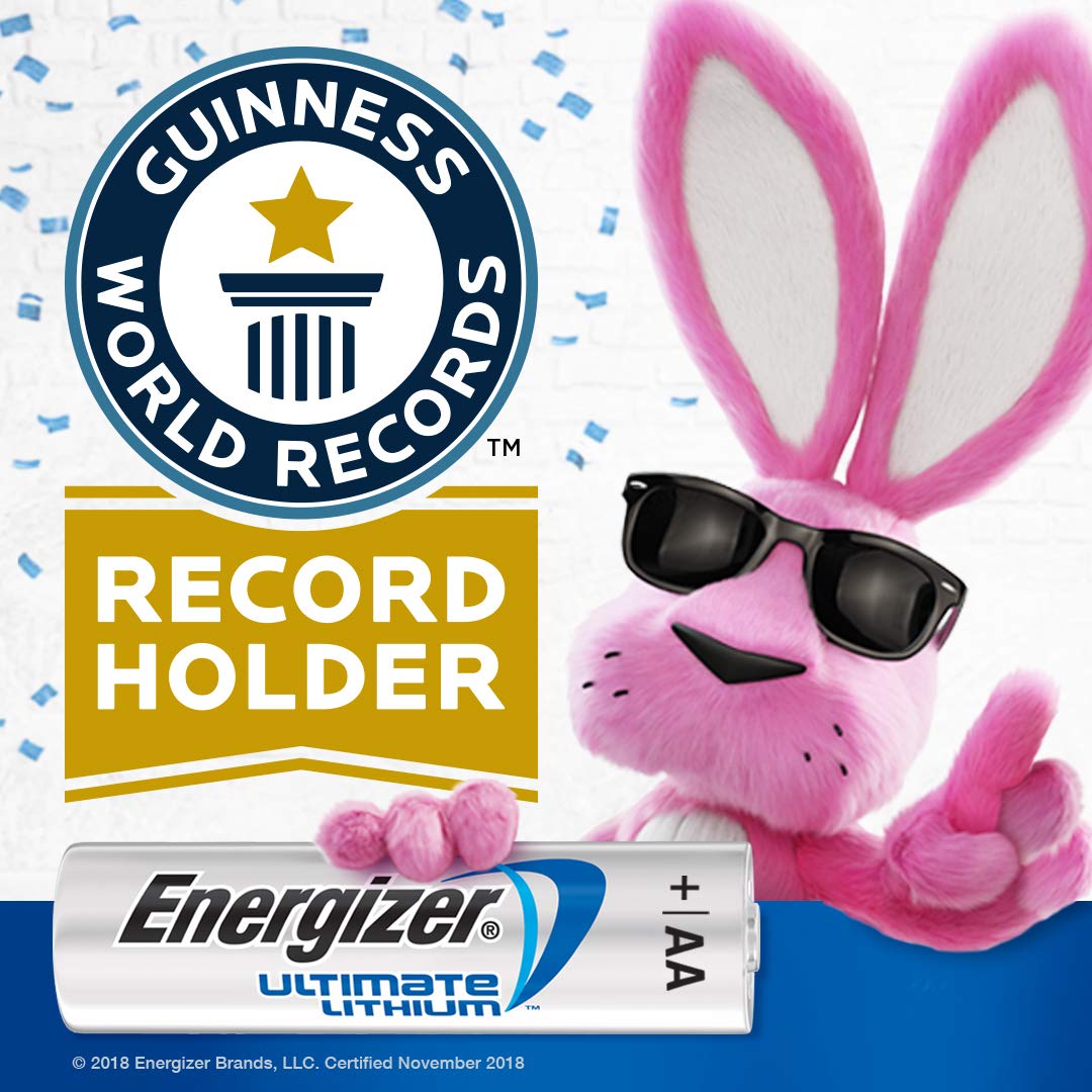 Energizer L91BP-8 Ultimate Lithium AA Batteries (8-Pack) - Long Lasting Power for Digital Cameras, Flashlights & Emergency Kits