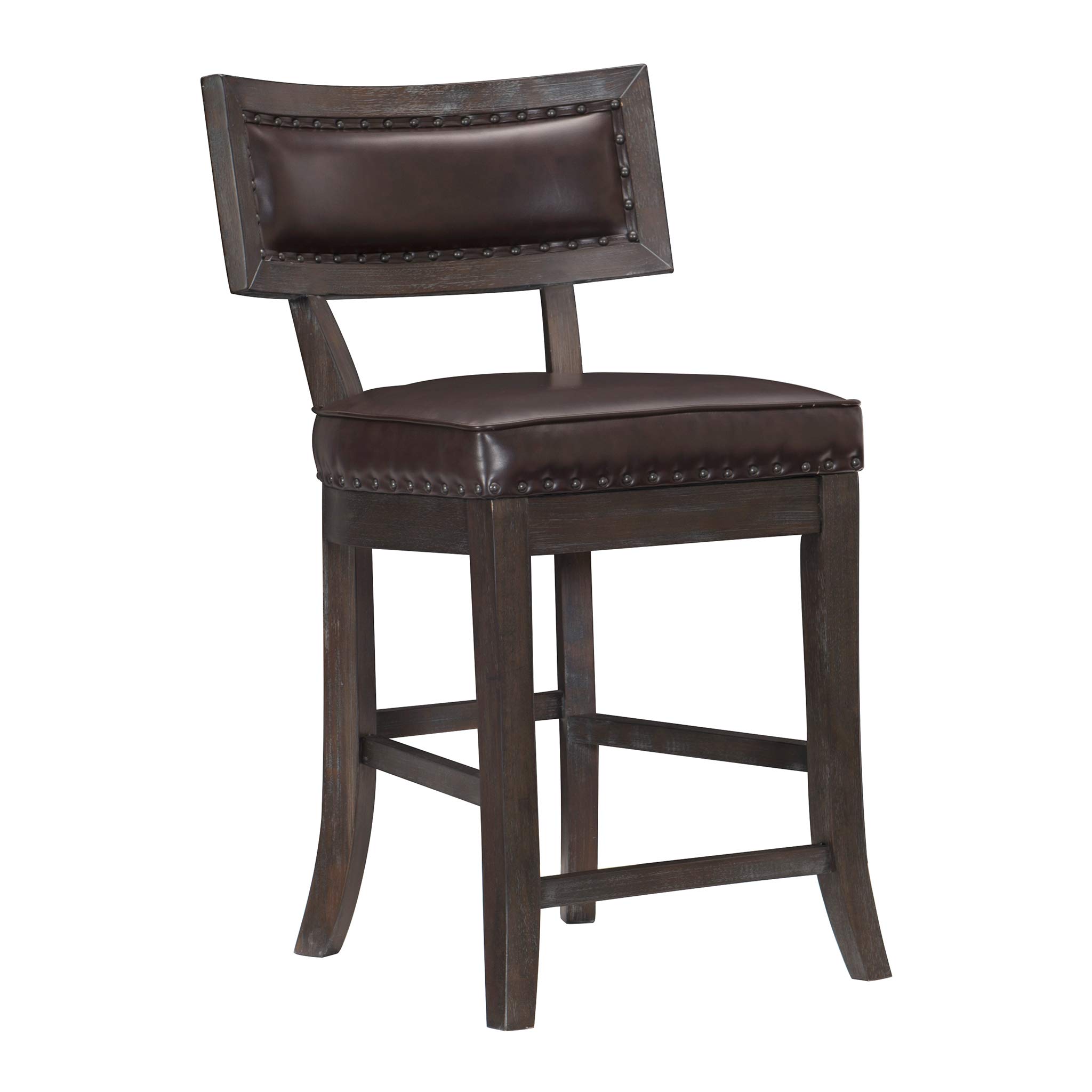Homelegance Oxton 2-Piece Set Counter Height Bar Stools - Cherry Wood Finish - Perfect for Kitchen Islands, Breakfast Nooks & Small Dining Spaces