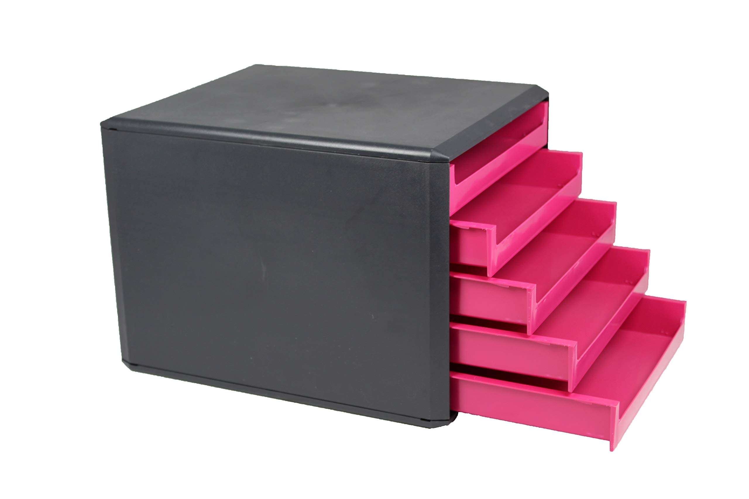 Metzger & Mendle 30057660 5-Drawer Storage Organizer Box - Sunset Red | Perfect for Office, Home & Craft Room Organization