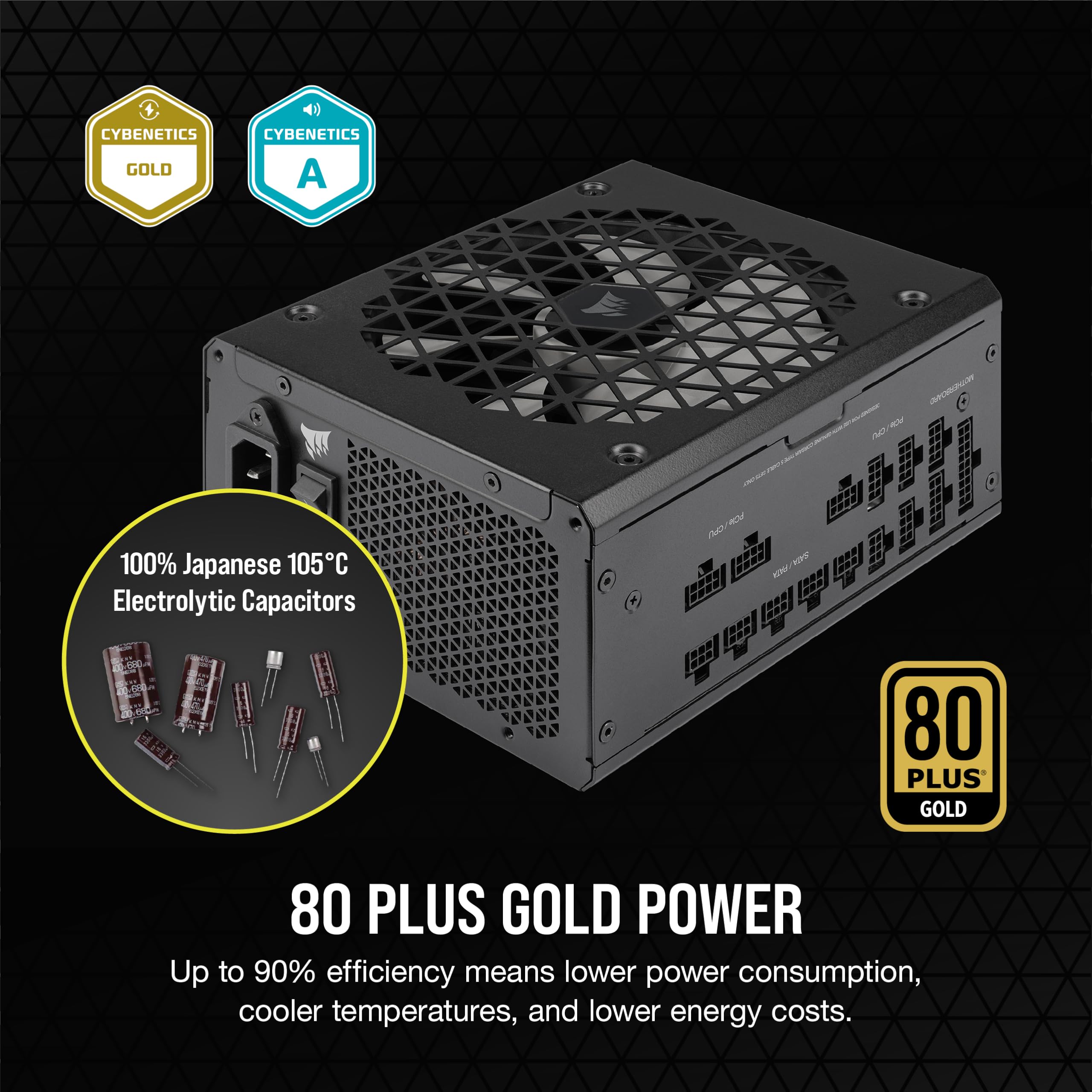 Corsair RM1000x SHIFT Fully Modular ATX Power Supply 80+ Gold Certified - ATX 3.0 & PCIe 5.0 Compatible - Zero RPM Fan Mode - Side Interface Modular Design - Black - Perfect for Gaming PCs, Workstations, and High-Performance Builds