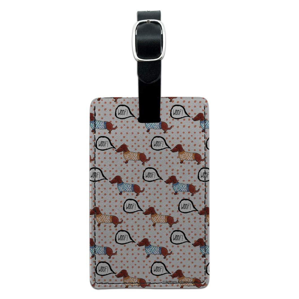 Dachshund Sweater & Leather ID Tag for Dogs - Personalized Pet Accessories for Travel, Walks & Grooming