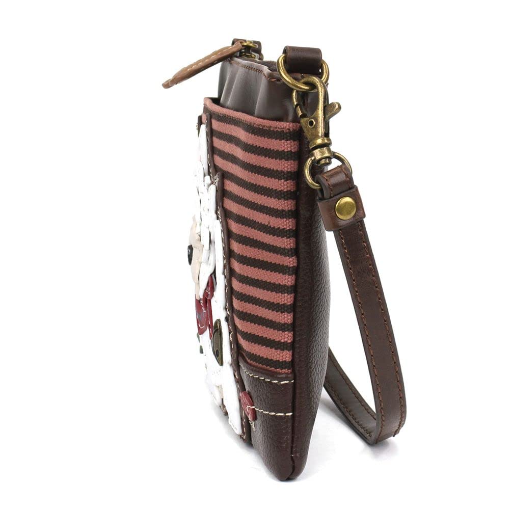 Chala Group Westie Mini Crossbody Handbag - Convertible Straps, Burgundy Stripe Women's Purse for Everyday Use, Travel & Shopping