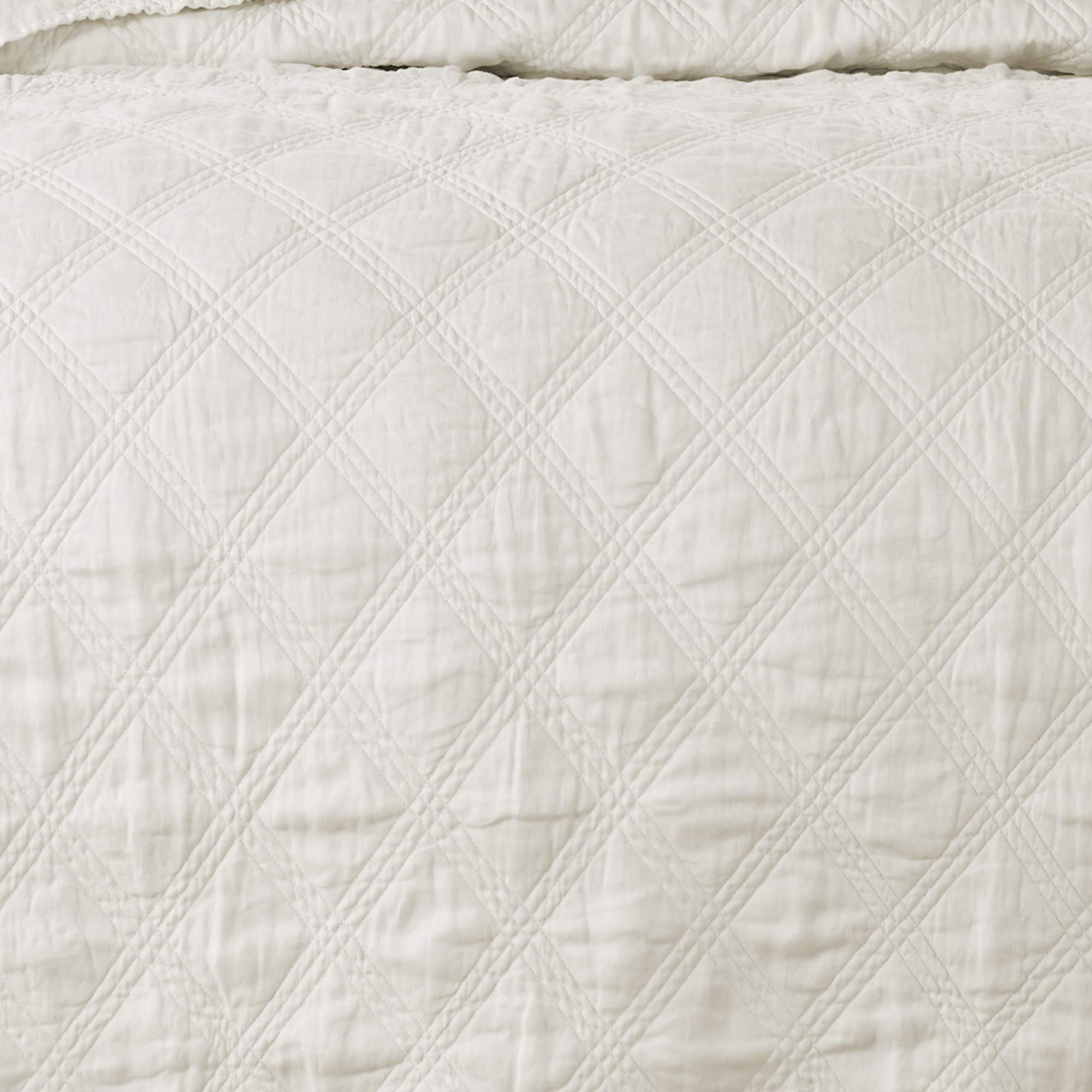 Premium 100% Linen Front & Cotton Back Quilt Set - Full/Queen Size (88