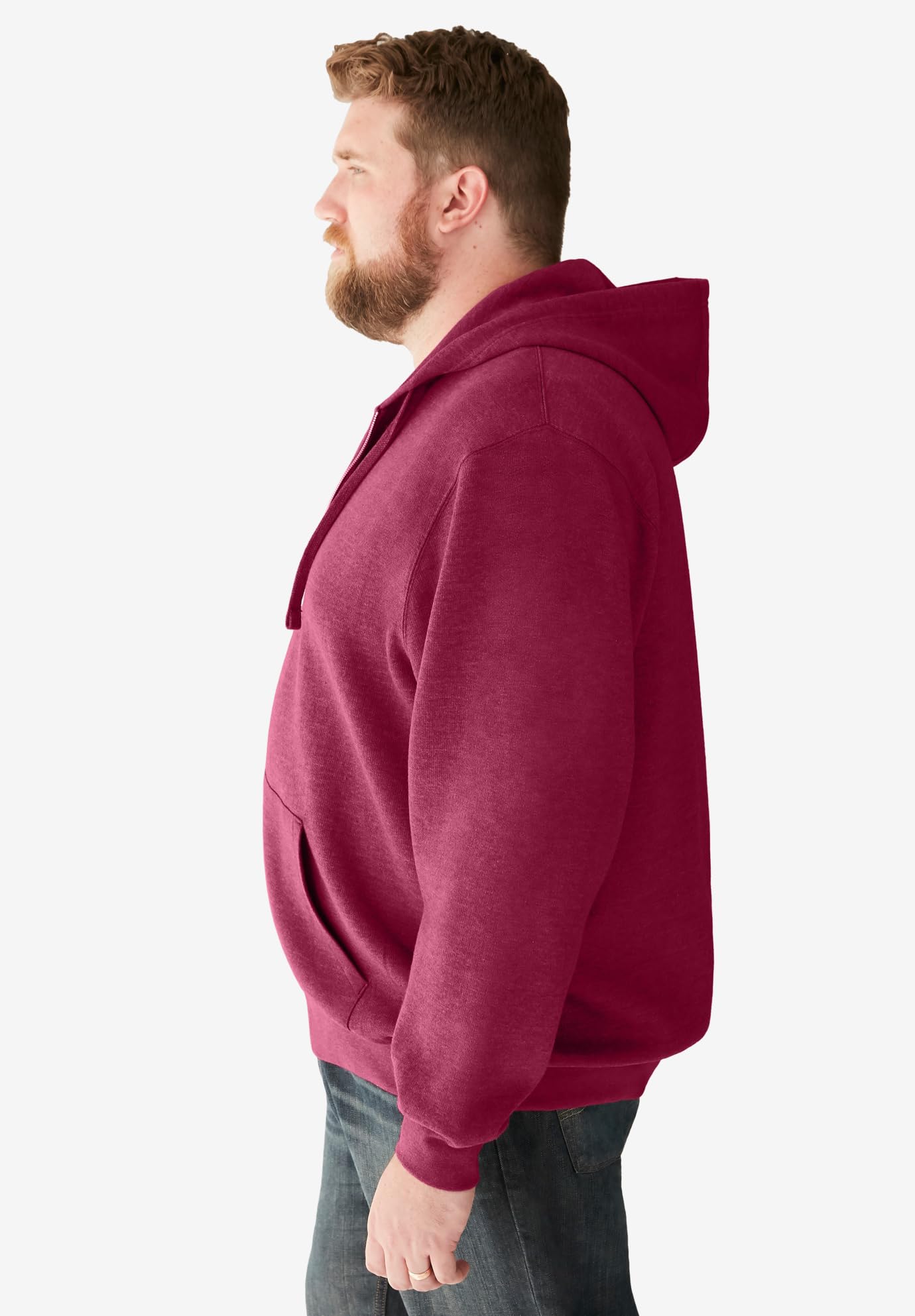 KingSize Men's Big & Tall Fleece Zip-Front Hoodie Jacket - Warm Winter Outerwear for Casual Wear & Outdoor Activities