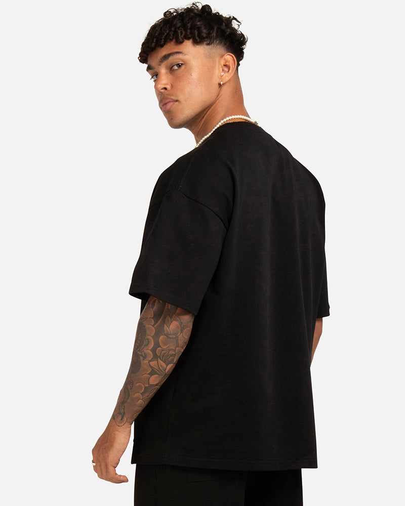 Premium Heavyweight Cotton T-Shirt for Men - SSS Realism Element Tee in Black - Perfect for Casual Wear, Gym & Street Style