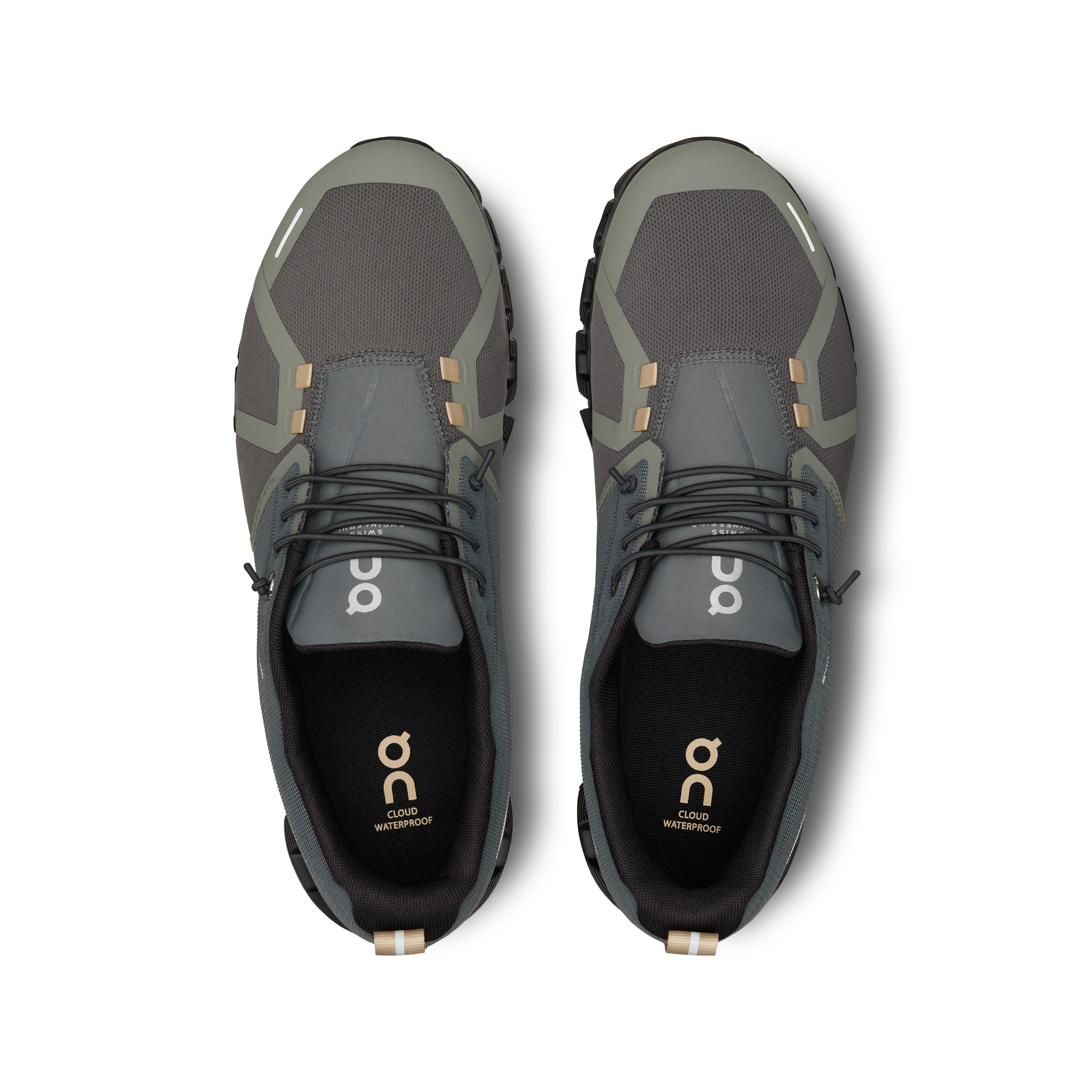 On Running Men's Cloud 5 Waterproof Running Shoes - Lightweight Trail & Road Sneakers for Jogging, Hiking & Outdoor Activities (Asphalt/Magnet)