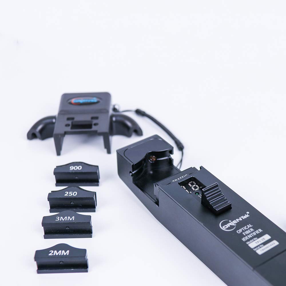 ORIENTEK TFI-35 Optical Fiber Identifier with 4 Adapters - Live Fiber Detector & Traffic Identifier for Telecom Technicians (Ideal for Network Maintenance, Fiber Optic Testing & Cable Installation)
