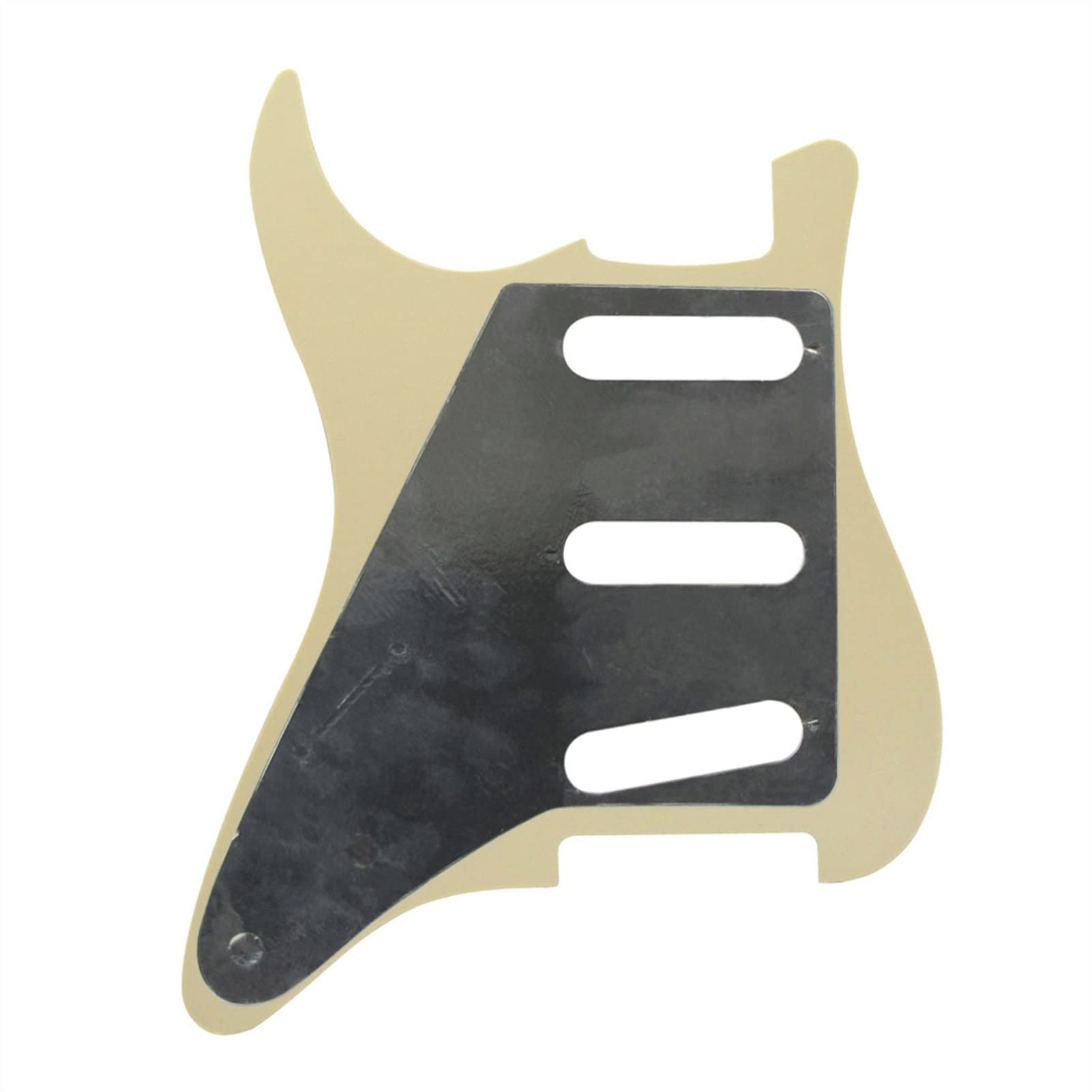 TSTS 4-Ply No Mounting Hole Guitar Pickguard SSS & Back Plate with Screws for ST Electric Guitar - Replacement Pickguard for Fender Stratocaster Style Guitars - Perfect for DIY Guitar Repair and Customization