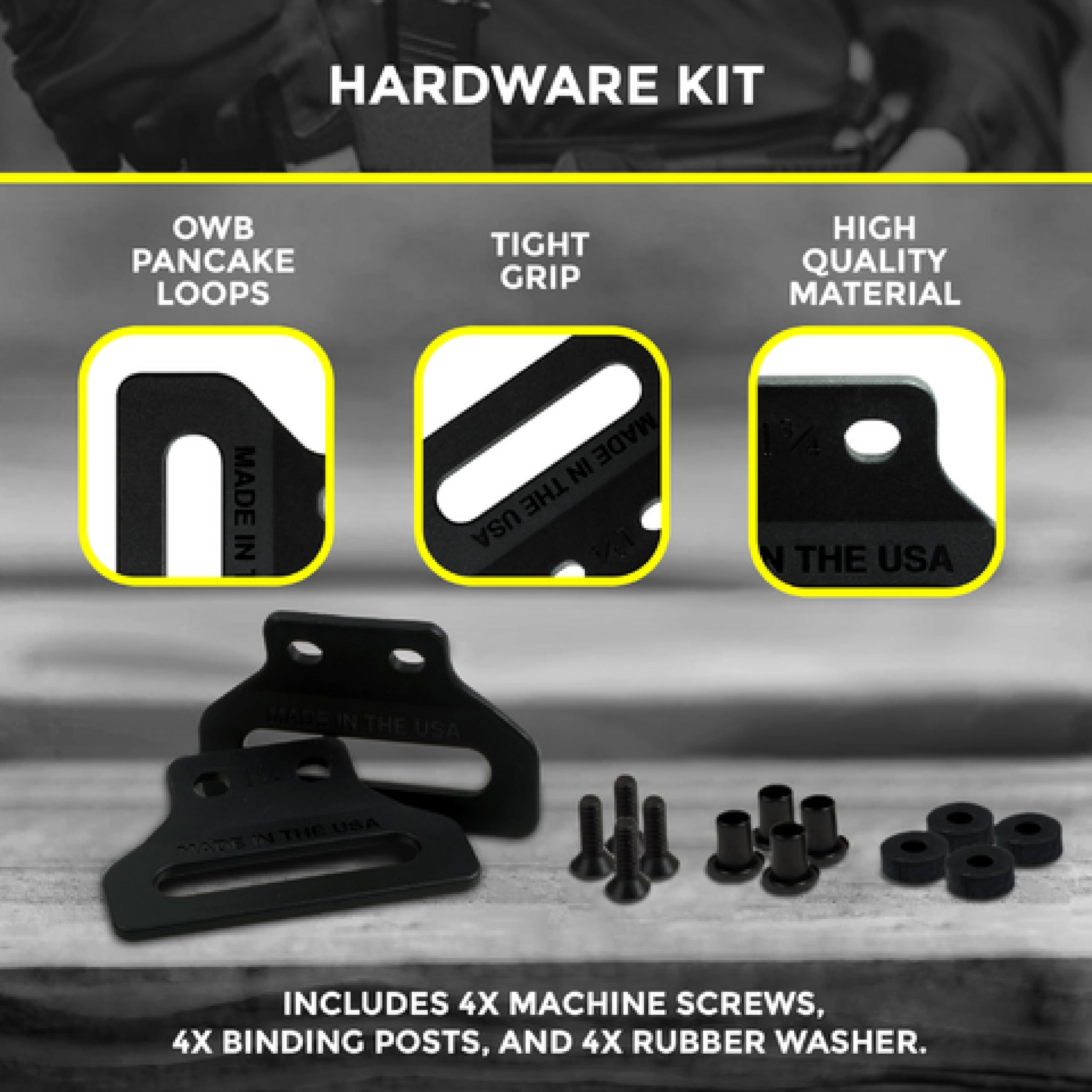 Kydex Pancake Wings for OWB Holsters - Pre-Drilled Belt Attachment with Mounting Hardware - Durable High-Grade Material - Perfect for Concealed Carry & Tactical Use
