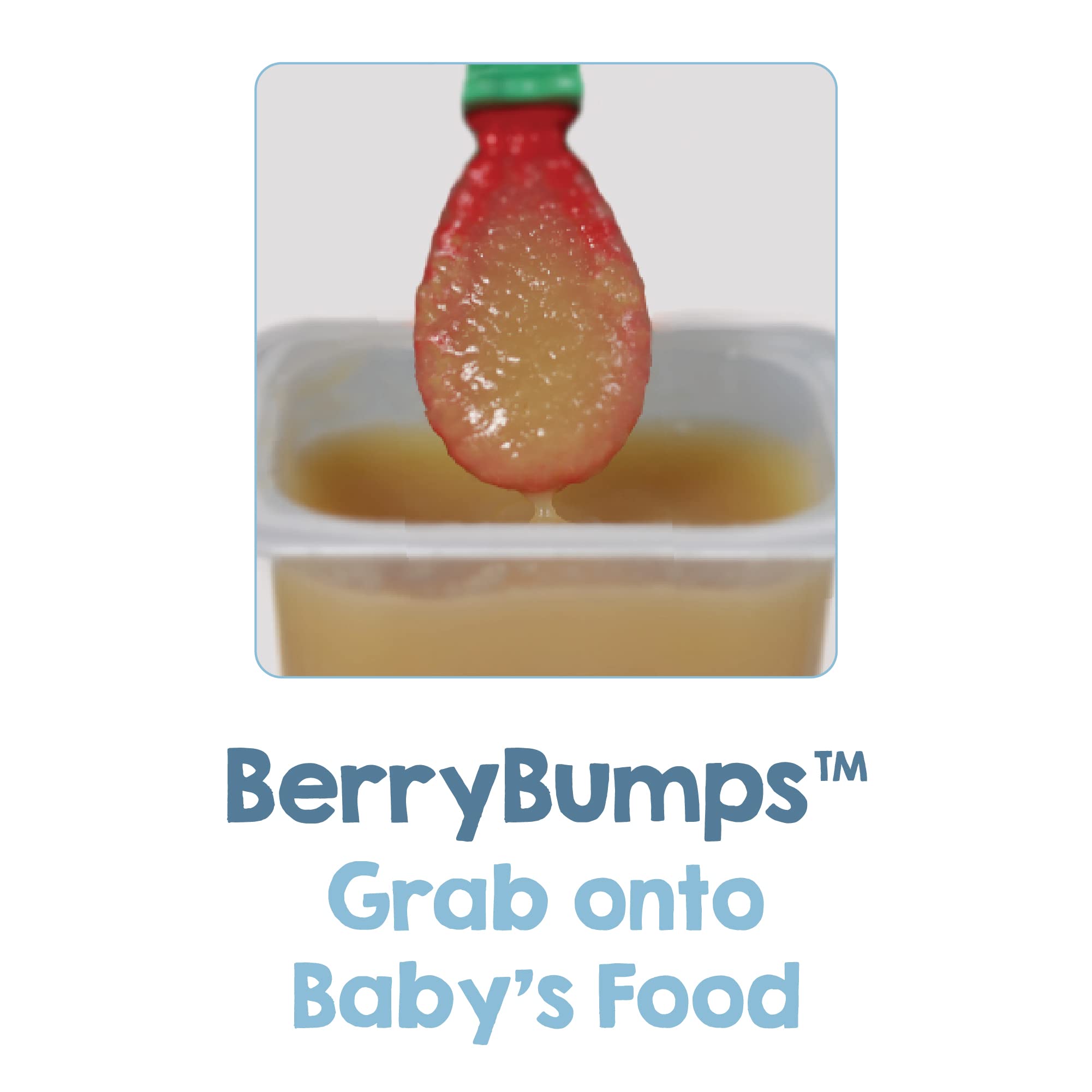 RaZbaby RaZberry Silicone Baby Spoon (2-Pack) - Multi-Textured Grip for Comfortable Feeding | BPA-Free, Dishwasher Safe | Ideal for Self-Feeding Training & Baby-Led Weaning | Perfect for Infants 6+ Months Starting Solids