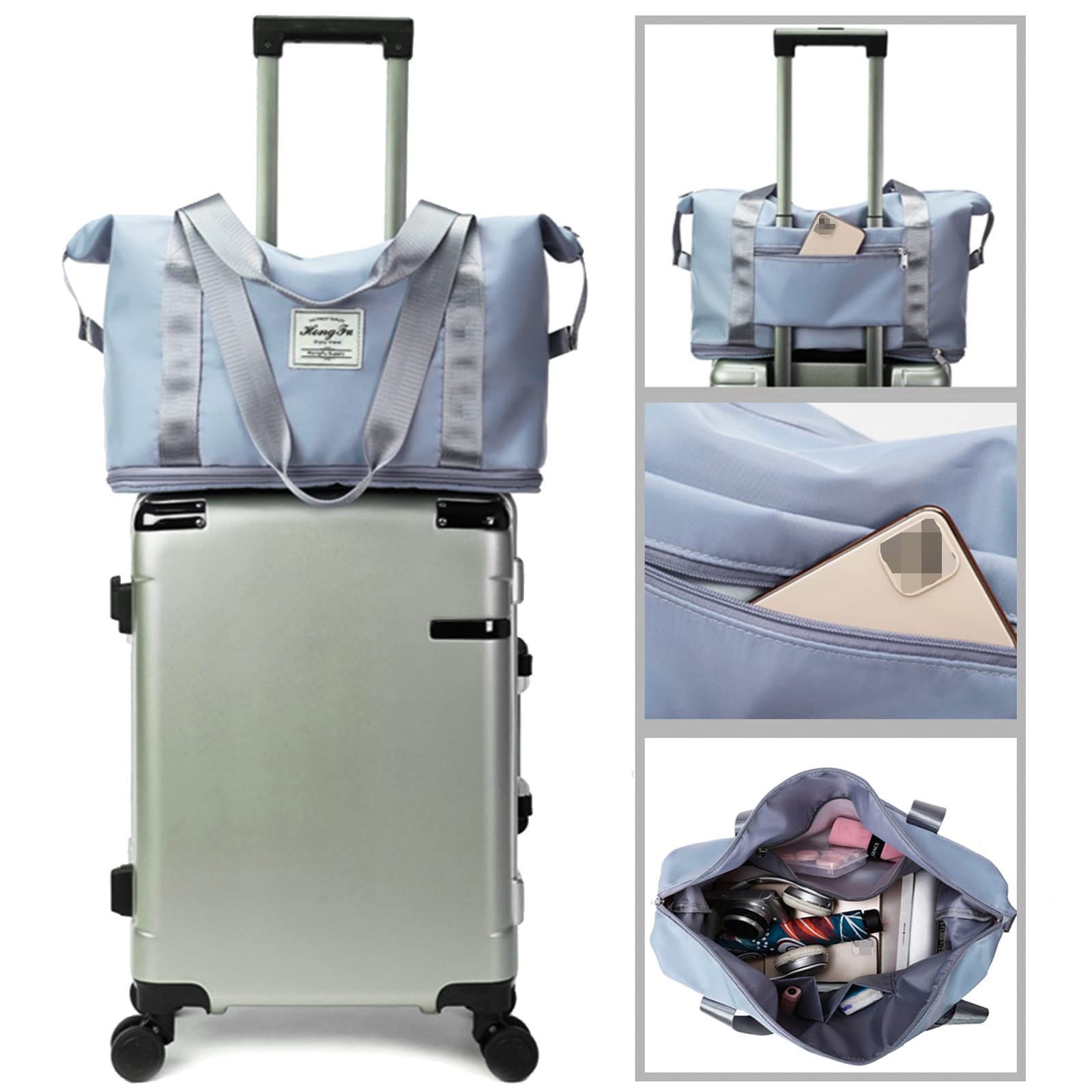 Large Capacity Foldable Expandable Travel Duffel Bag - Waterproof Collapsible Overnight Bag for Women & Men | Perfect for Weekend Getaways, Gym, Camping & Air Travel