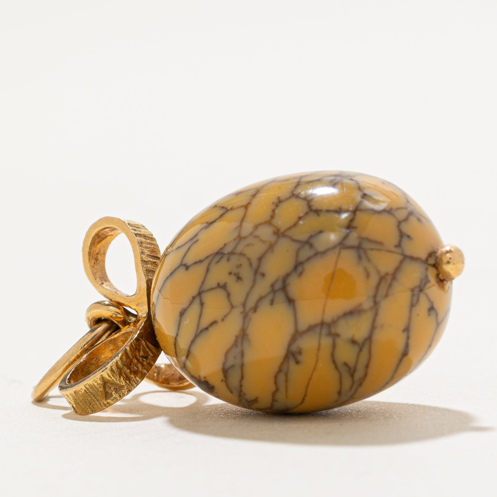 Cavelti Dendritic Common Boulder Opal Egg Charm - 22.00ct Natural Gemstone Jewelry for Necklace, Bracelet & DIY Crafting | Unique Handmade Gift for Women