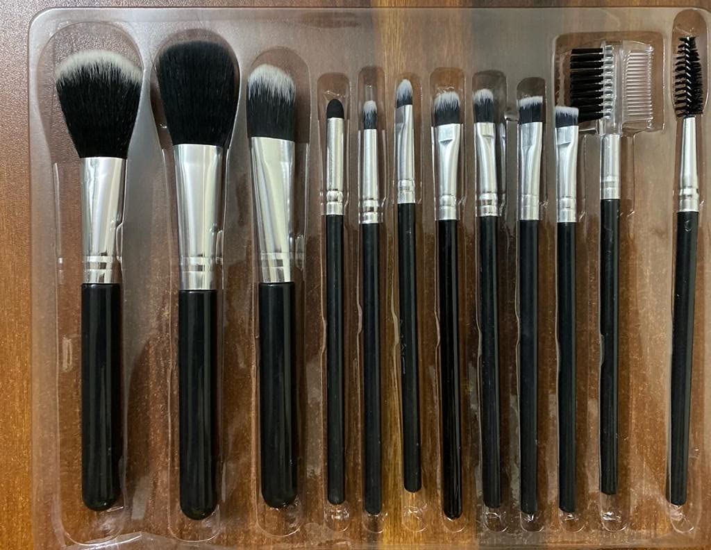 **JUPREV 12-Piece Professional Makeup Brush Set - Foundation, Eyeshadow, Blush, Contour & Concealer Brushes for Flawless Face Makeup | Perfect for Daily Use, Travel & Professional Makeup Artists**