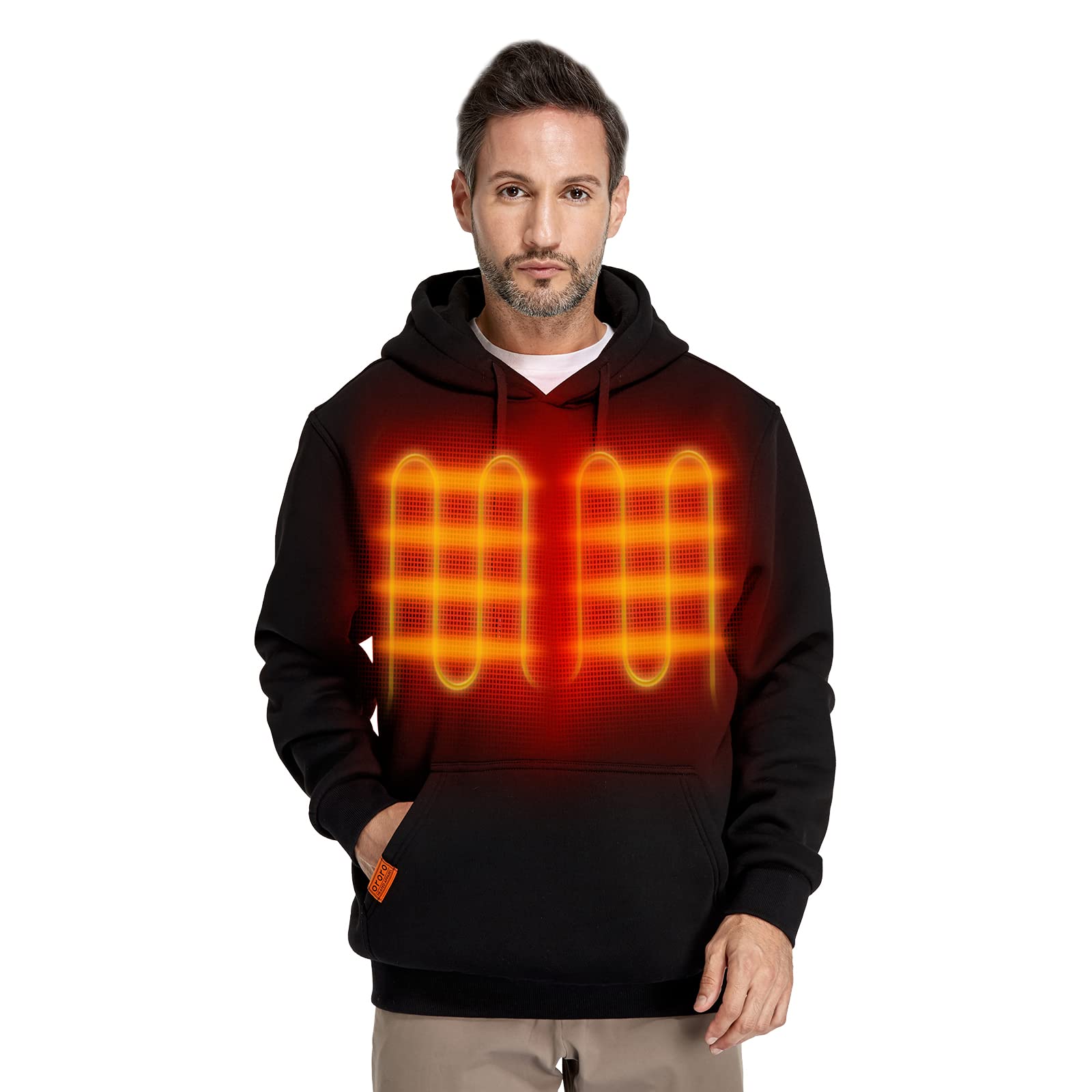ORORO Heated Pullover Hoodie - Unisex Fleece Hooded Sweatshirt with Rechargeable Battery Pack for Men & Women | Winter Warmth for Outdoor Activities, Camping, Hiking & Cold Weather