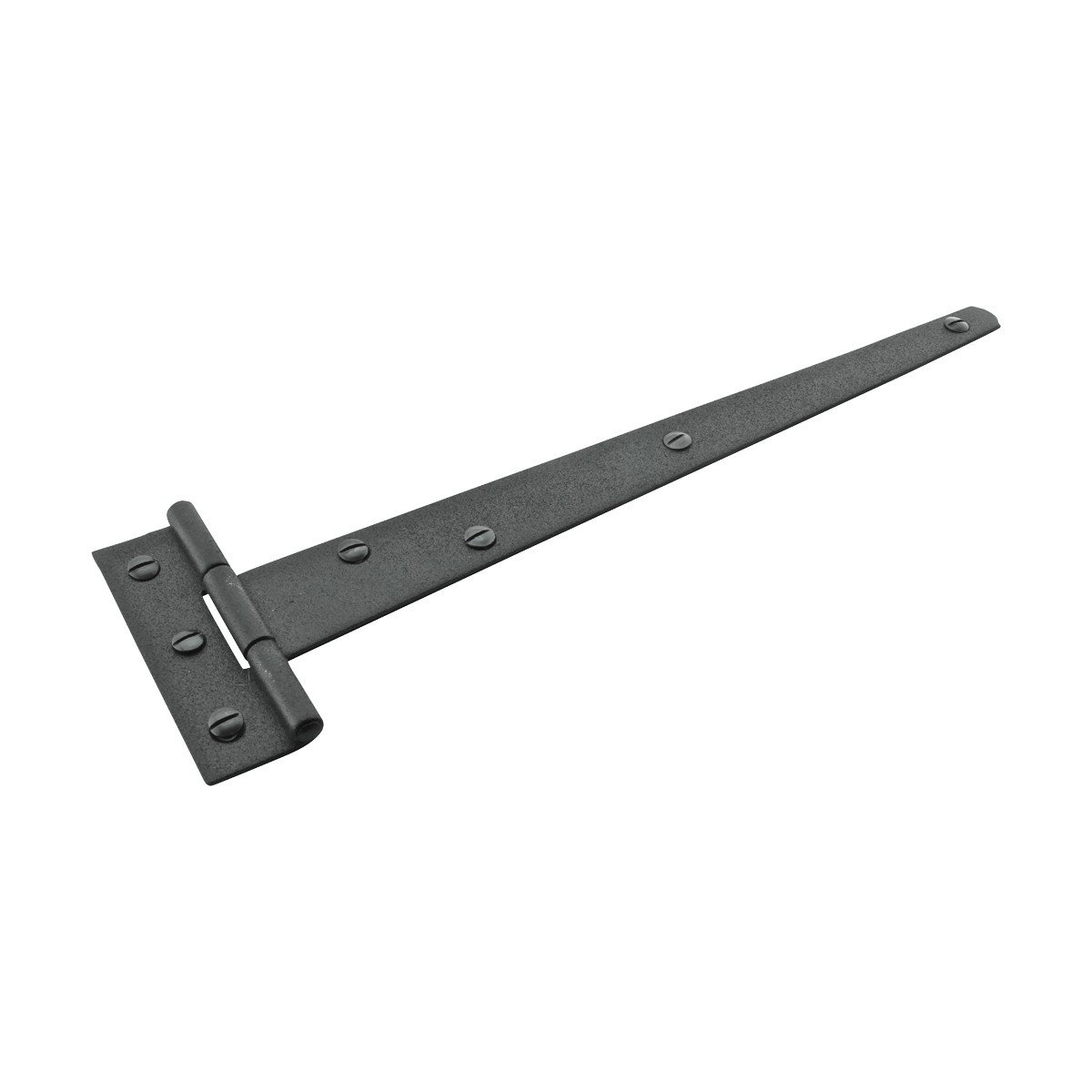Black T Strap Shed Door Hinge 11 Inch - Rustic Flush Mount Cast Iron Barn Door Hinge with Hardware (Pack of 10) - Perfect for Barn Doors, Sheds, Garage Doors & Outdoor Structures