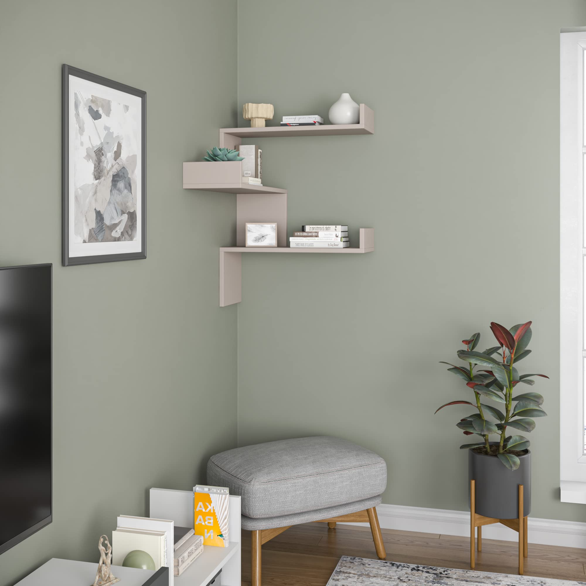 Modern Mocha Wall Shelf - 35.43