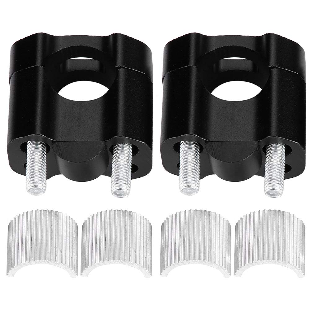 Acouto 28mm Motorcycle Handlebar Clamps - 2pcs Aluminum Alloy for Bike Riser Mounting (Black) | Perfect for Custom Bike Upgrades