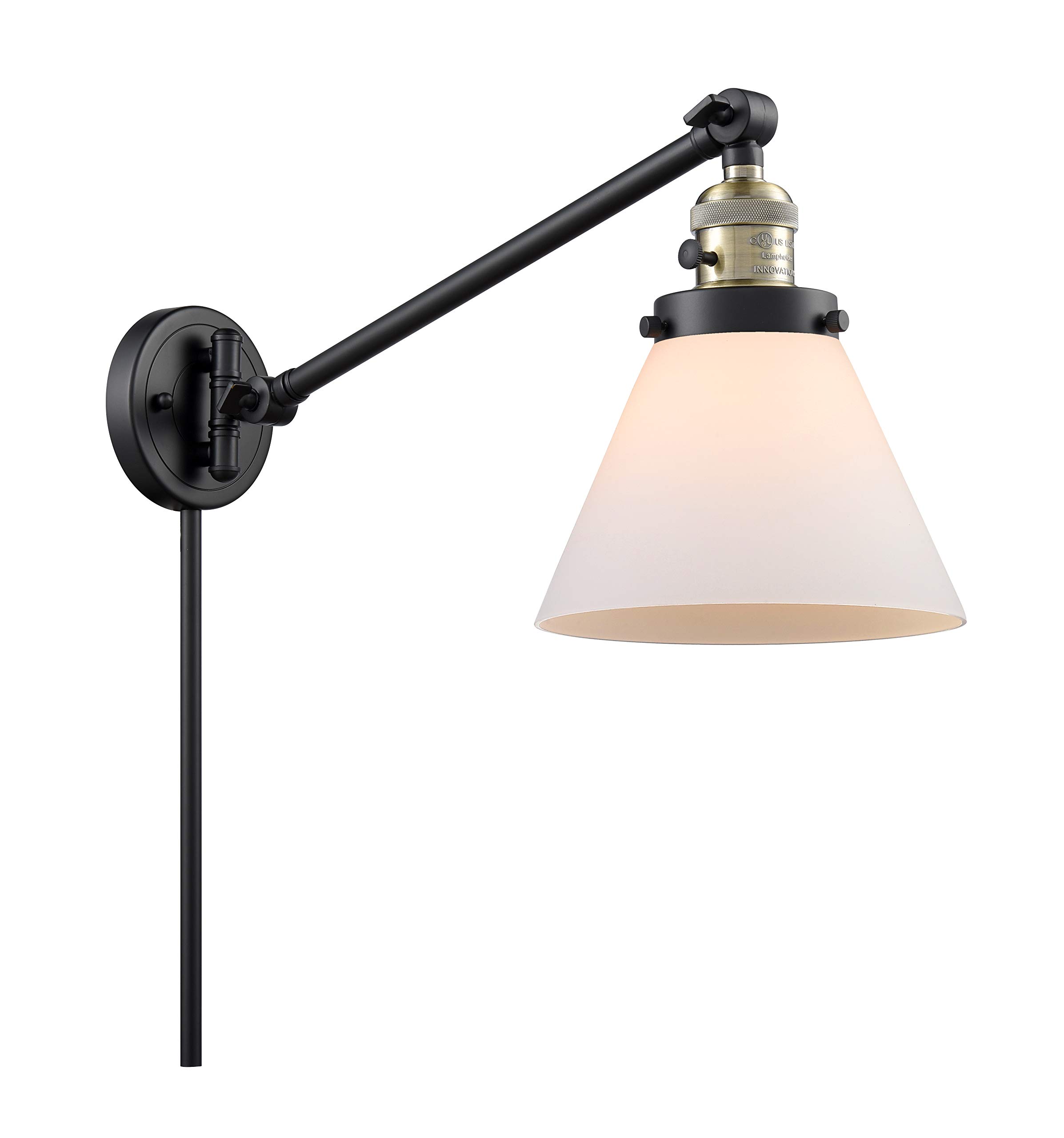 Vintage Dimmable LED Swing Arm Lamp - Black Antique Brass Finish, 1 Light Adjustable Desk Light for Reading, Office & Bedroom | Innovations 237-BAB-G41-LED