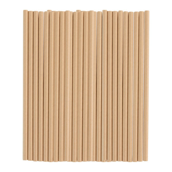 Eco-Friendly Light Brown Paper Straws 24 Pack - Biodegradable & Compostable Drinking Straws for Parties, Restaurants, and Home Use