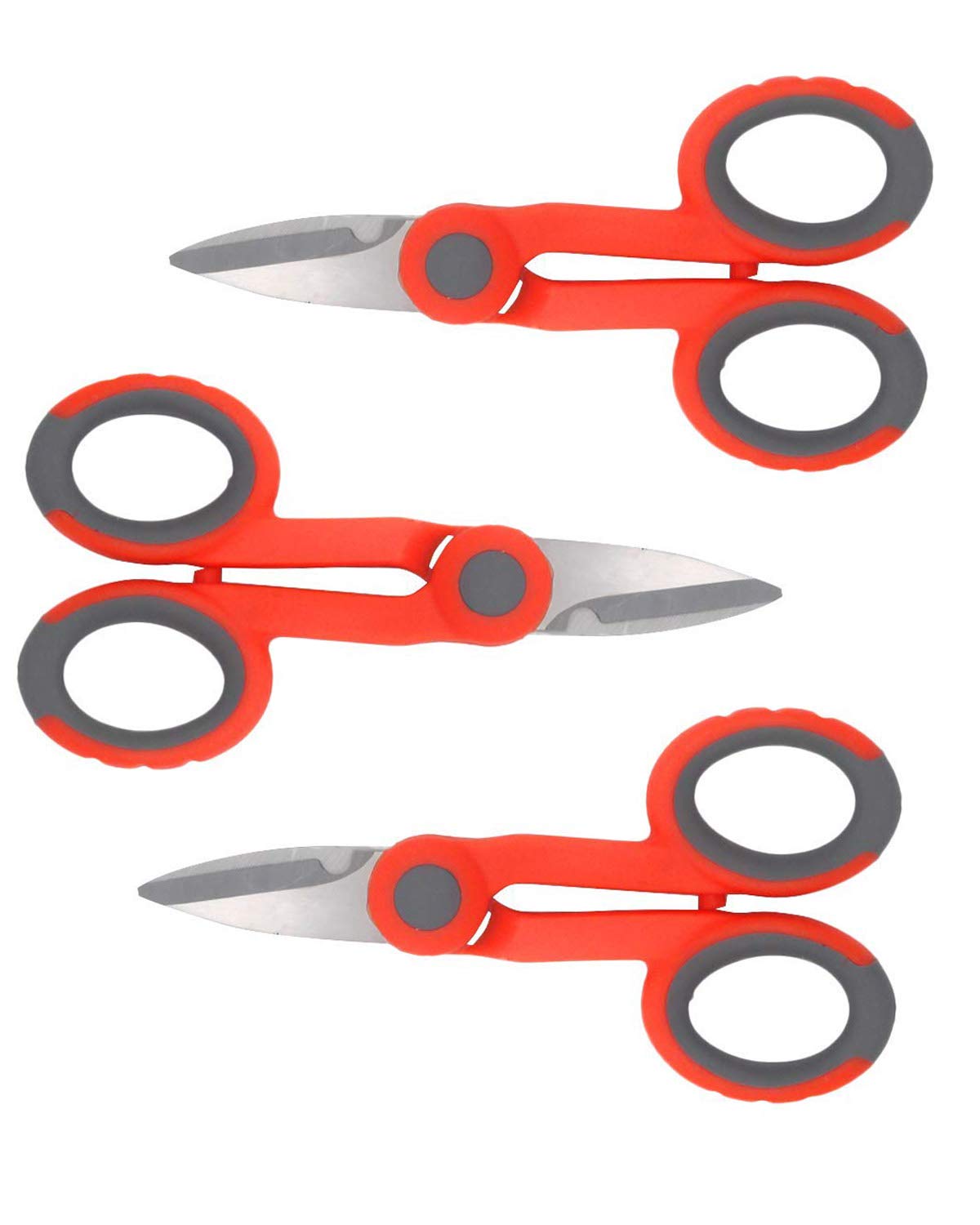 3-Pack Professional Electrical Shears - Fiber Optic & Kevlar Cable Cutters - Heavy Duty Wire Scissors for Electricians & DIY Projects - Perfect for Network Installations, Home Wiring & Crafting